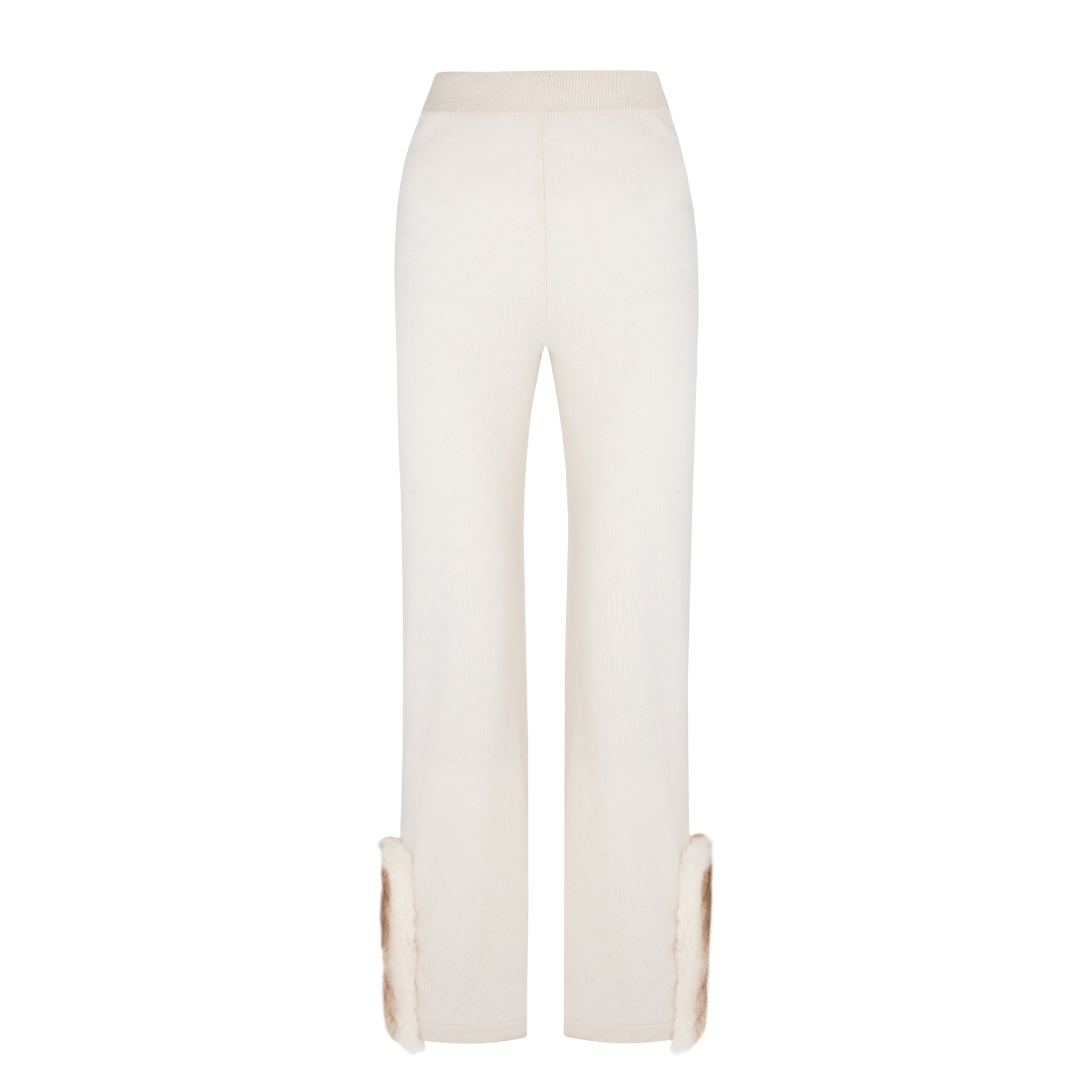 Cropped Flared Fur Slit Pants