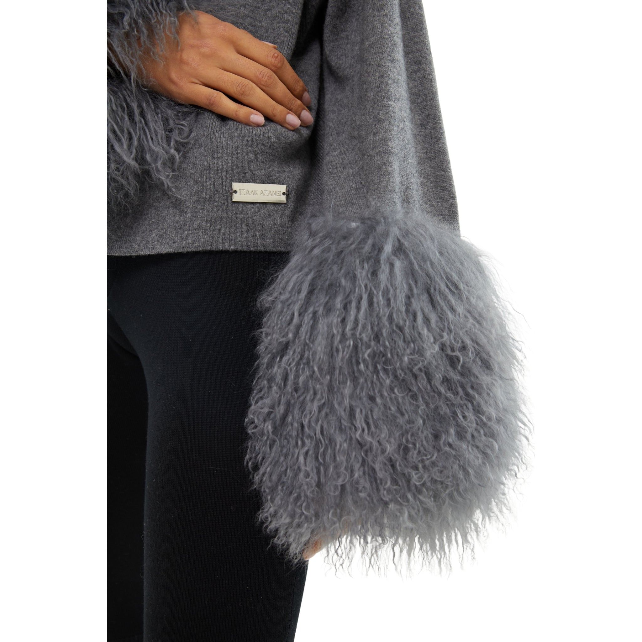 The Jacket with Shearling Collar & Cuffs in Storm