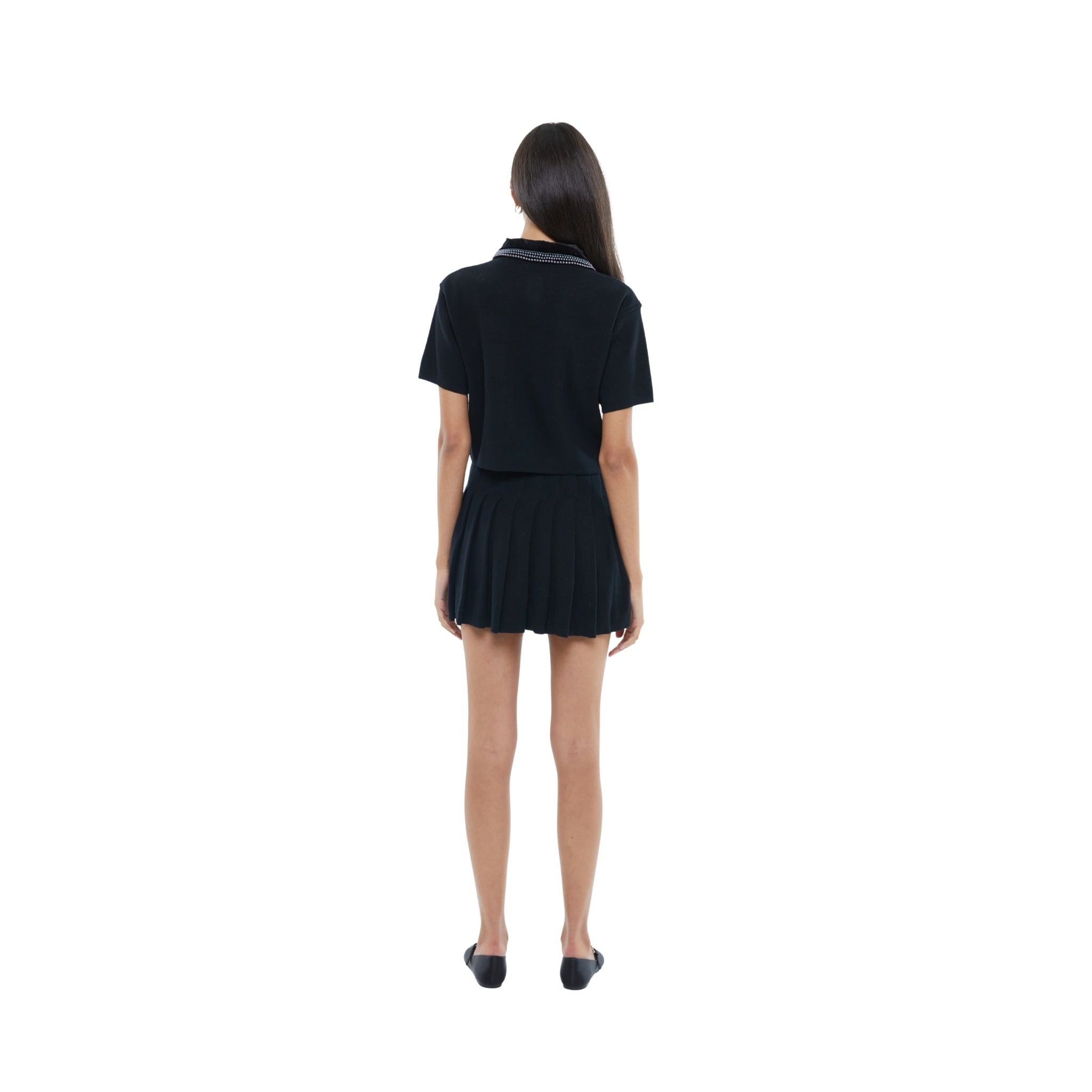 The Short Sleeve Embellished Pocket Shirt in Black