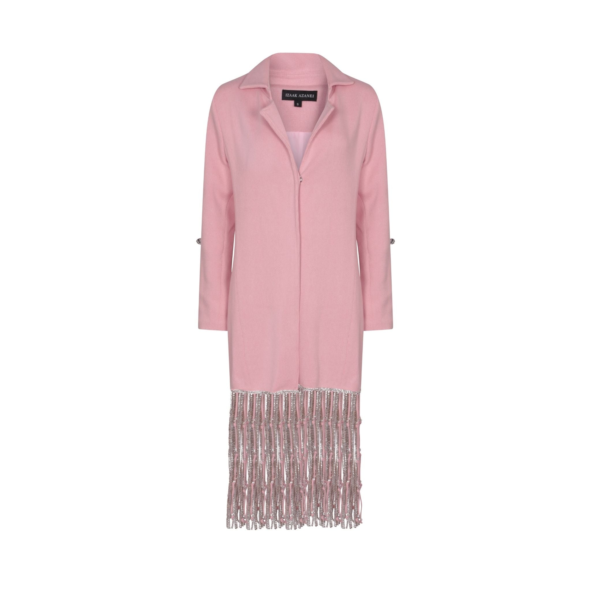 Pink Embellished Tassel Coat