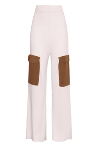 Colour Block Cargo Pants in Oyster and Monk