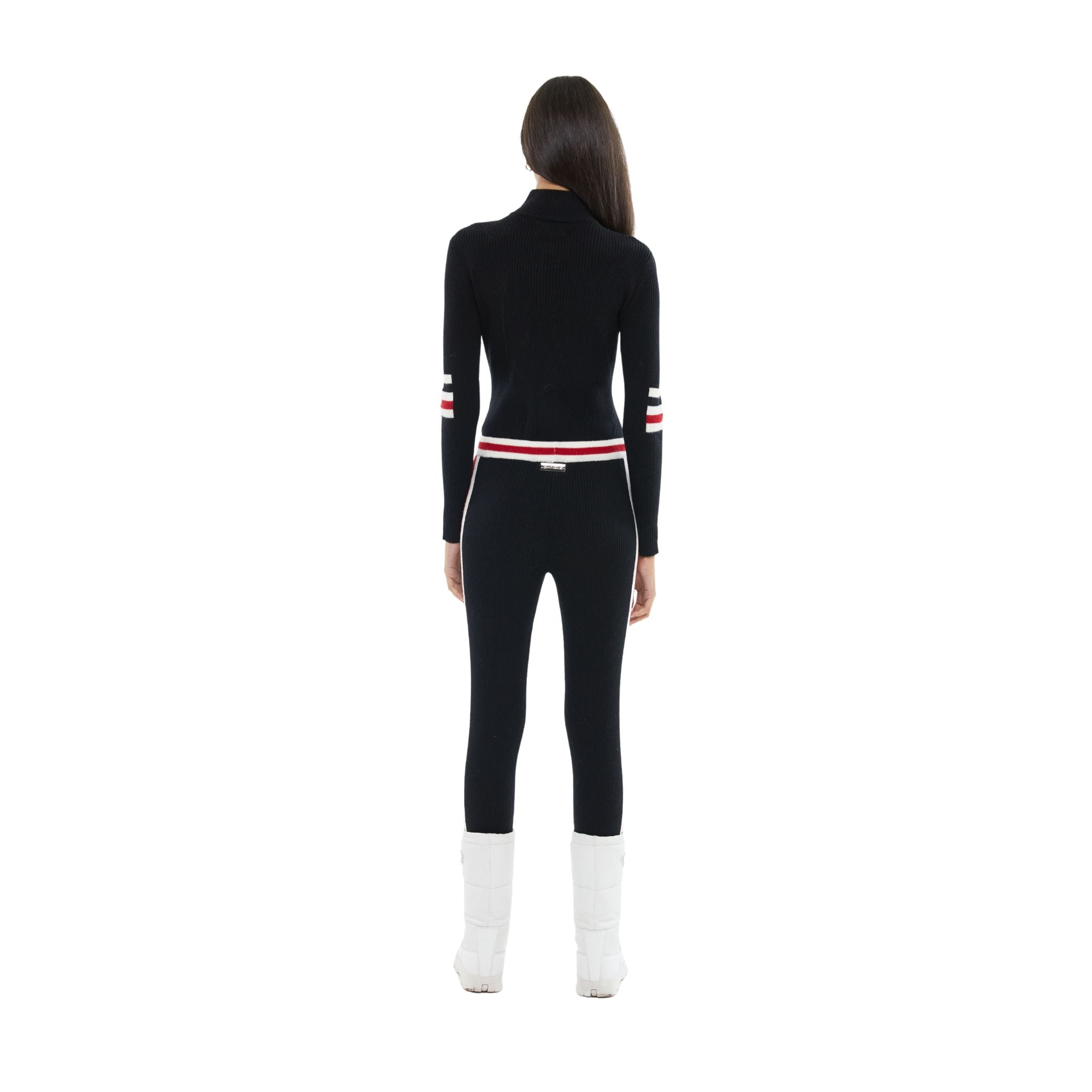 The Triple Stripe Detail Zip Up in Black
