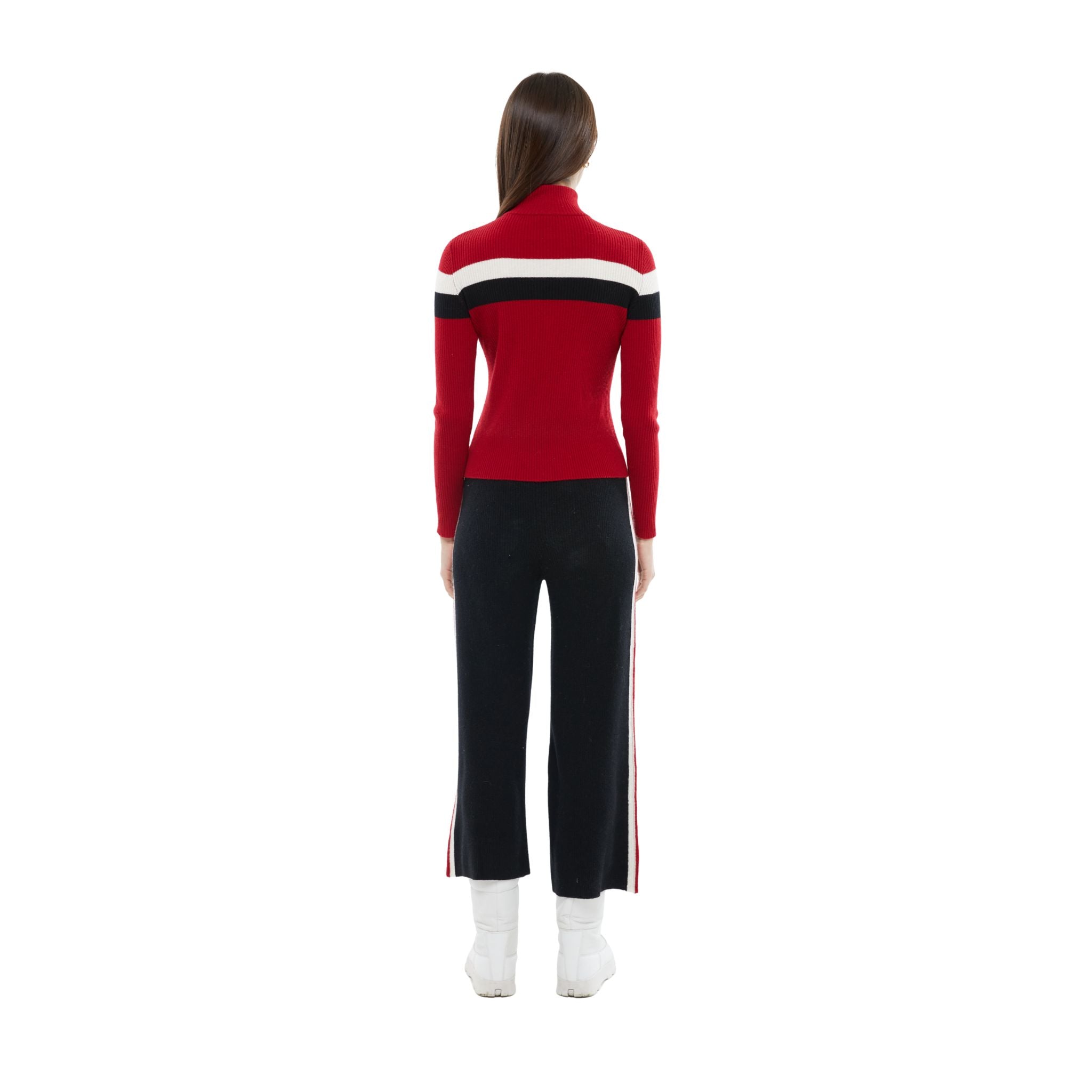 The Side Stripe Straight Leg Pants in Black