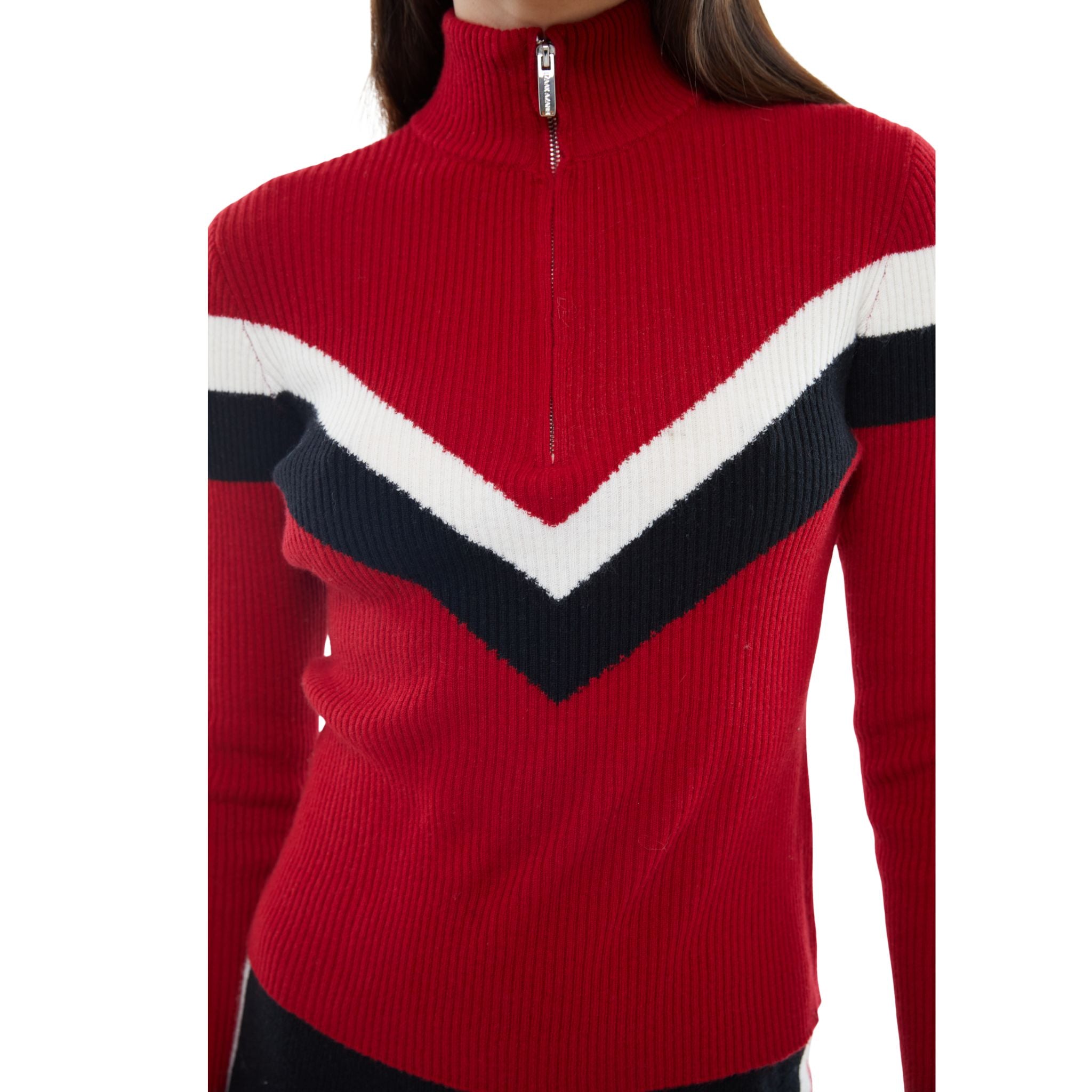 The V Stripe Detail Zip Up Layer in Blaze