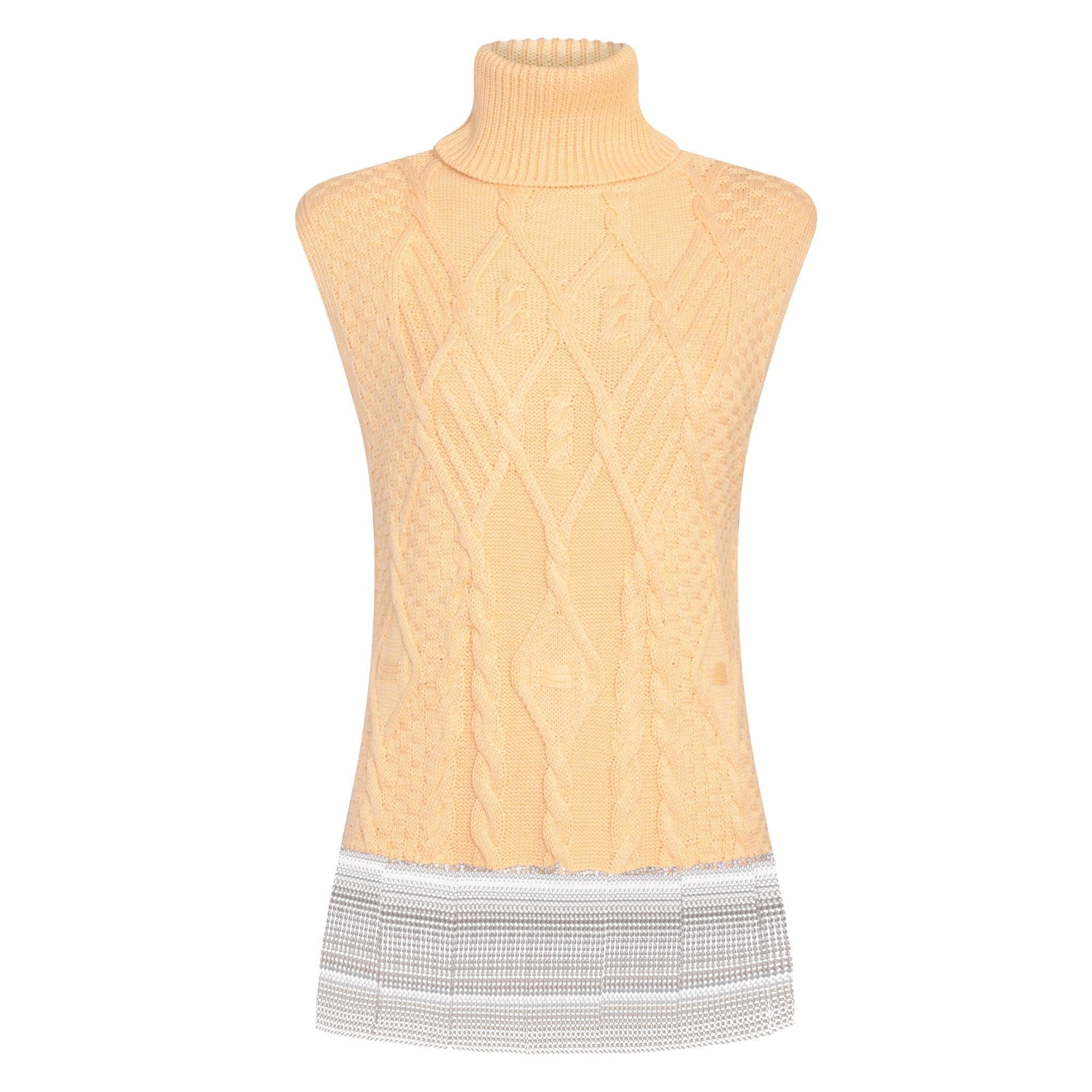 Yellow Crystal Embellished Sleeveless Top