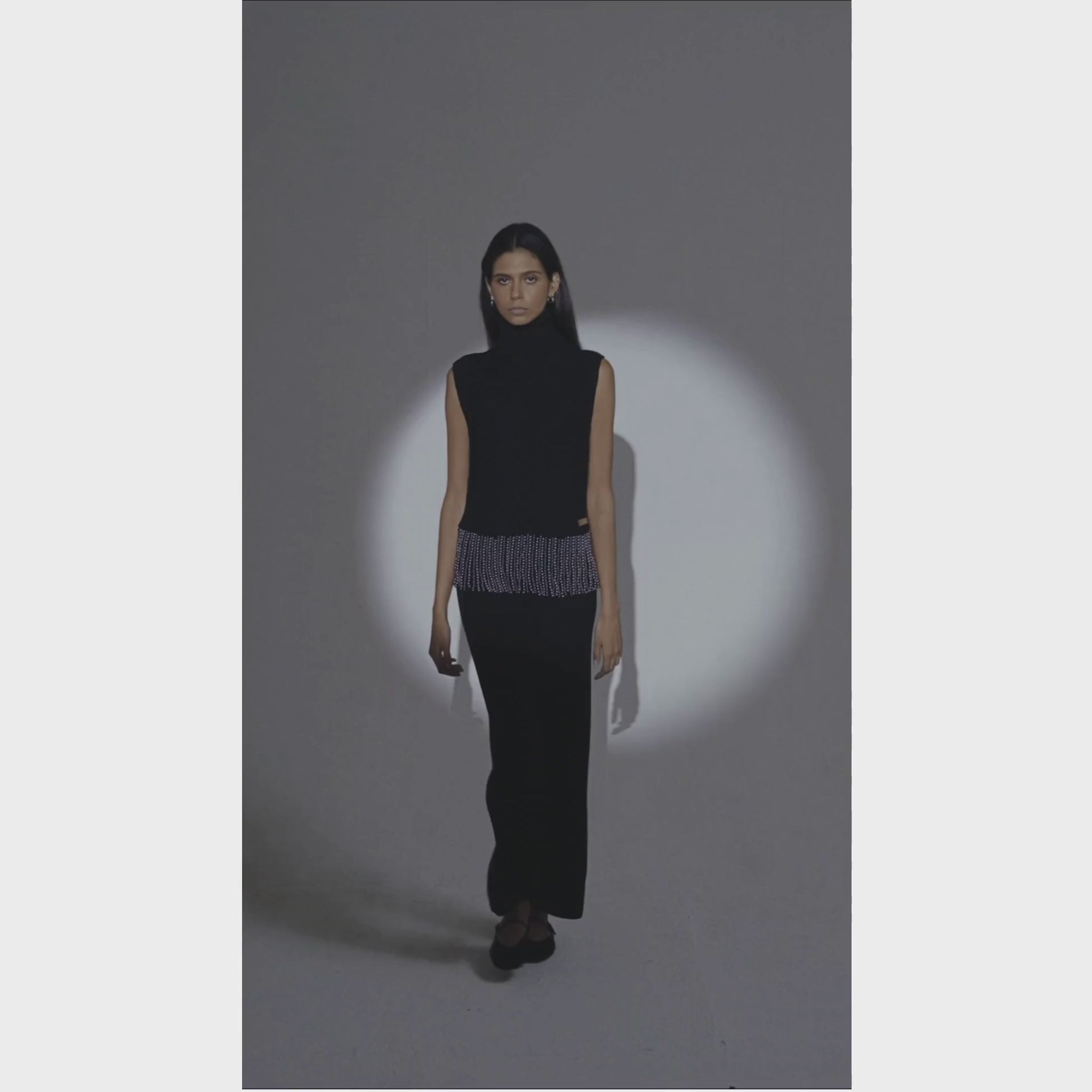 The Pearl Detail Sleeveless Top in Black