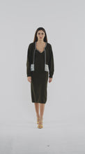 Load and play video in Gallery viewer, Cropped Pearl Detail Cardigan in Olive
