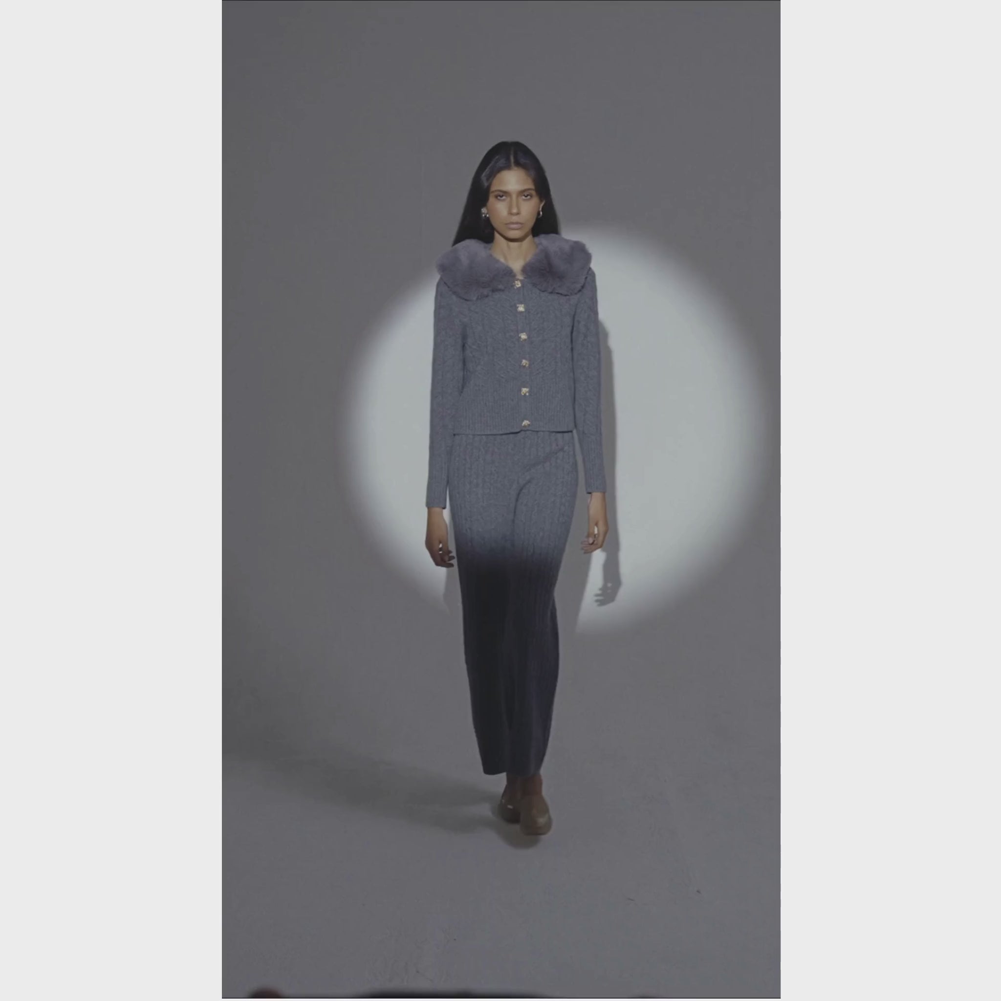 The Faux Collar Cardigan in Storm