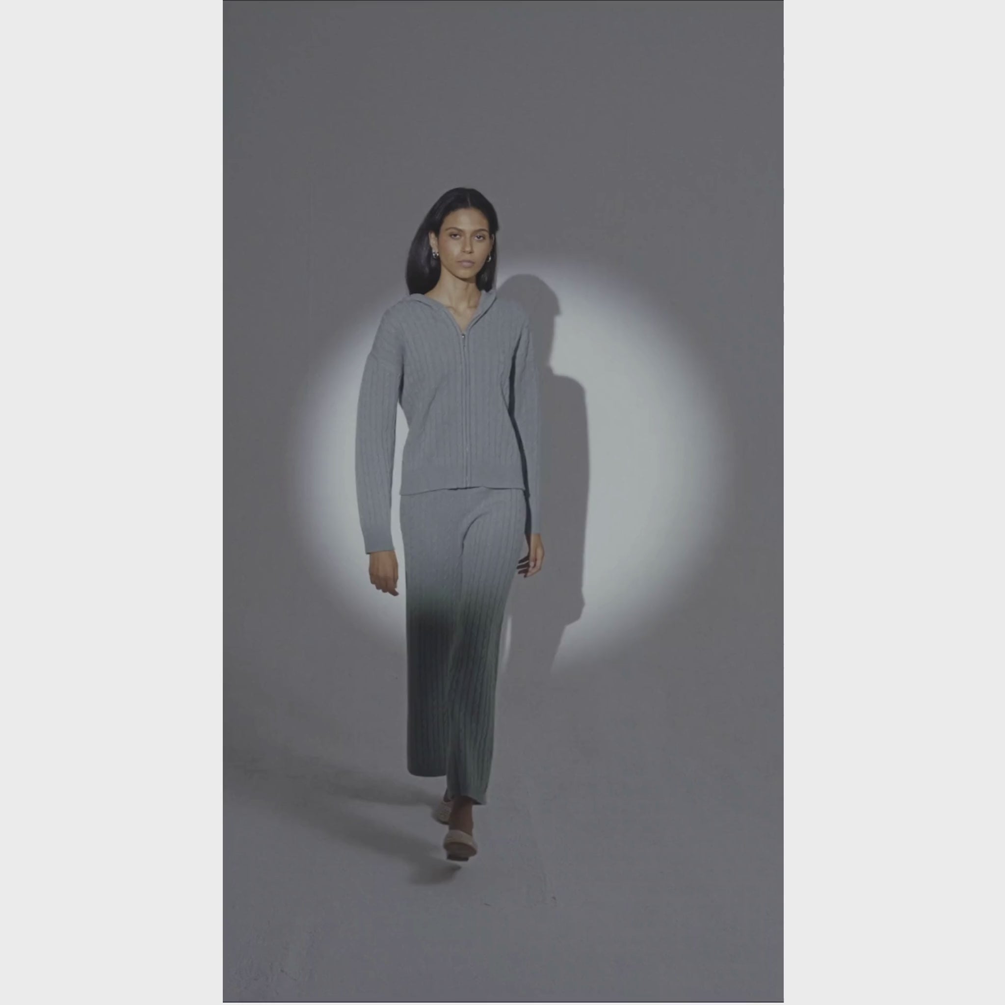 The Cable Knit  Zip Up Cardigan in Meadow