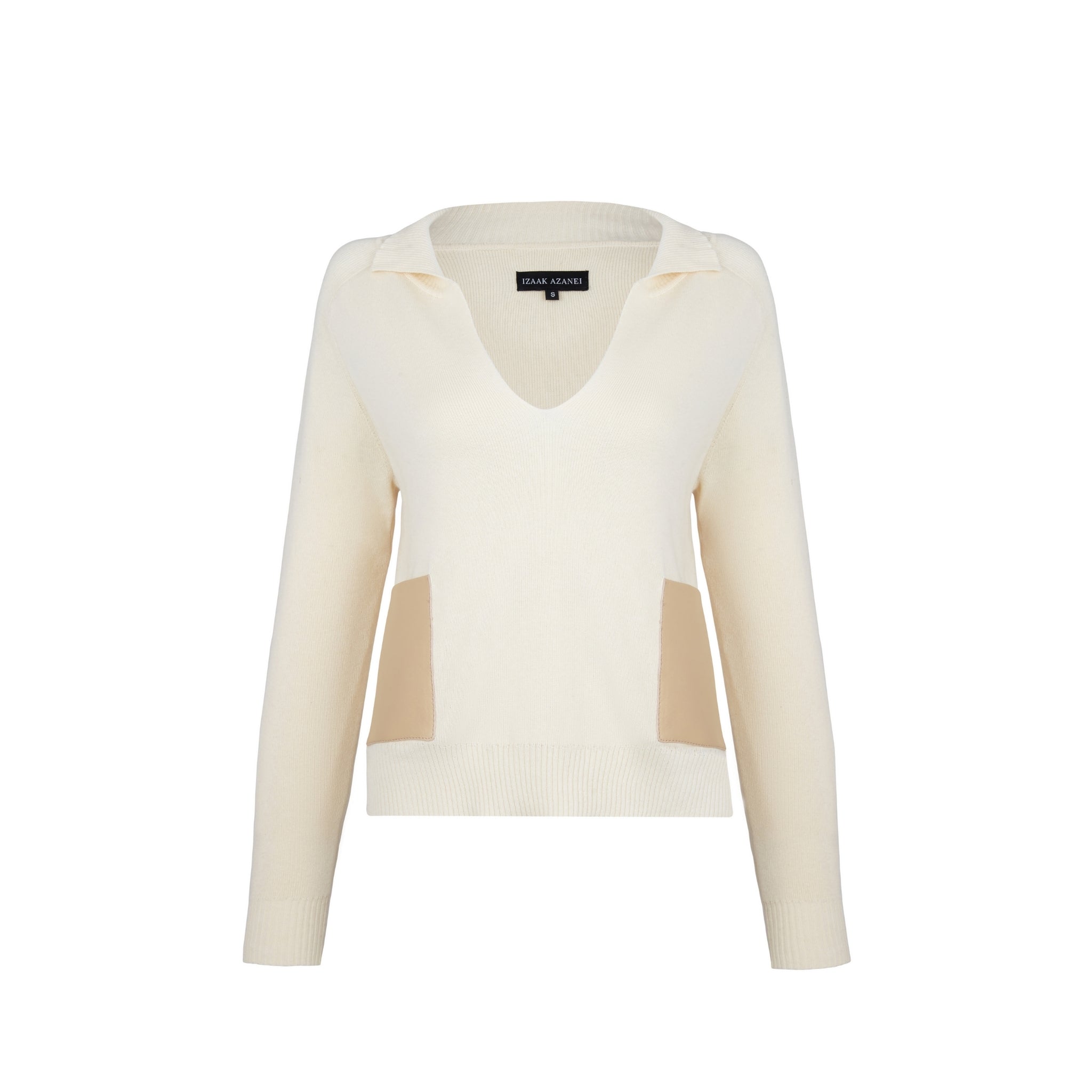 Collared Shirt with Leather Pockets