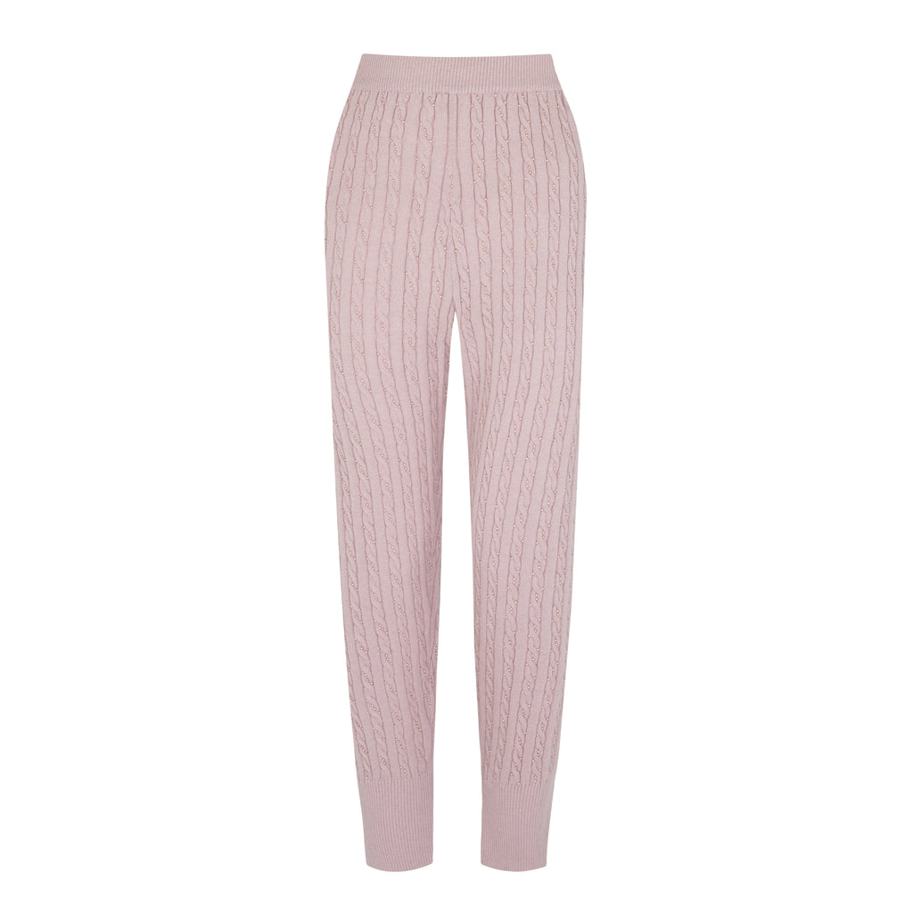 Embellished Cable Knit Pants