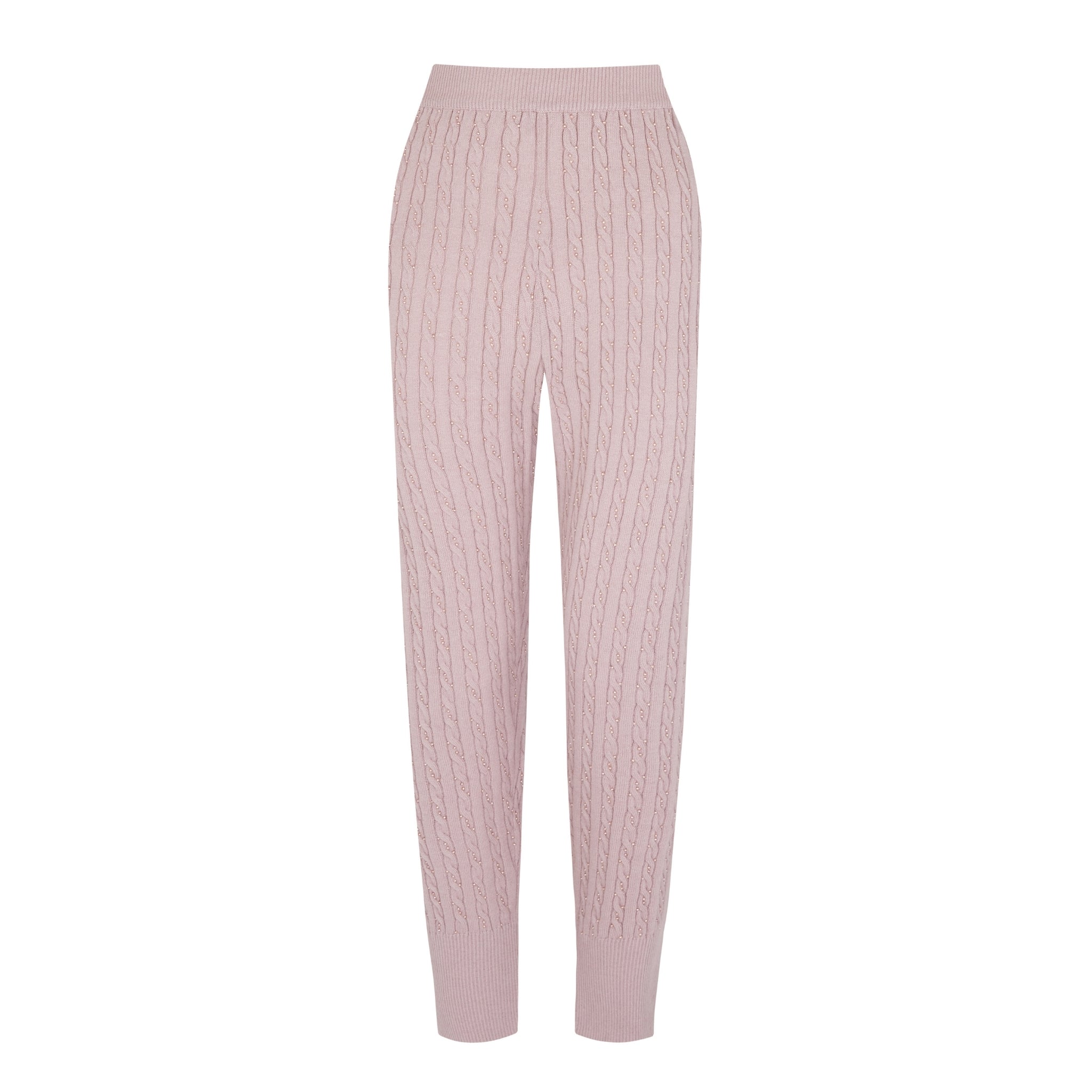 Embellished Cable Knit Pants