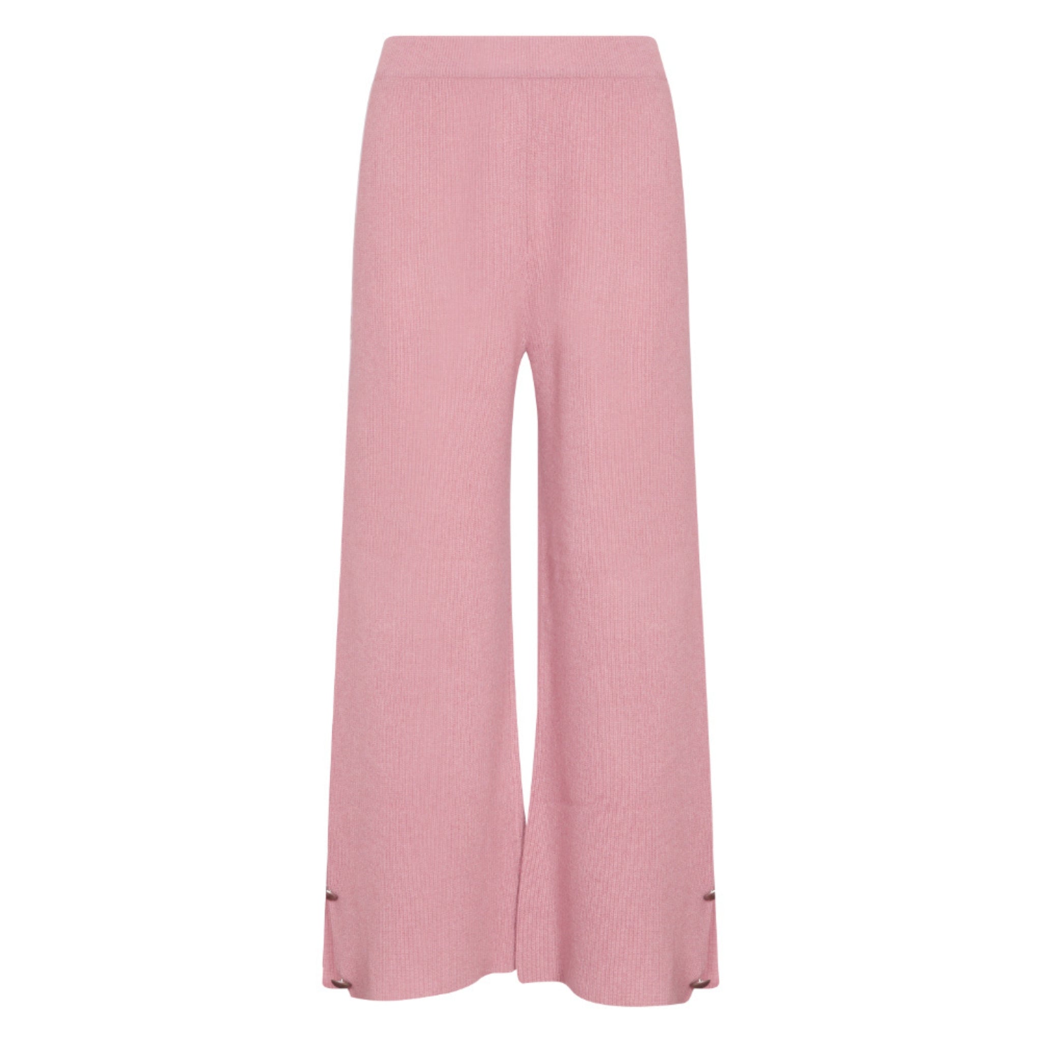 Cropped Pants with Button Detail in Blush
