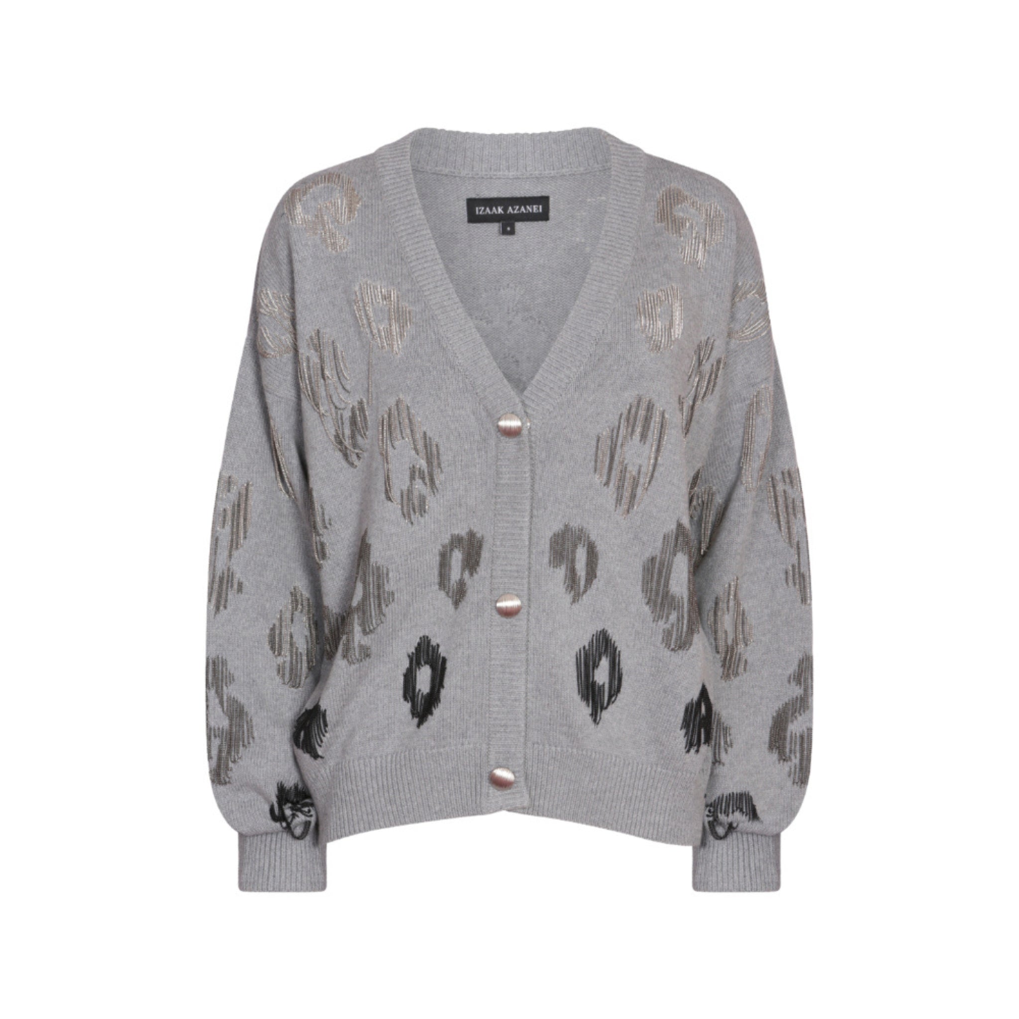 Cardigan with Chain Detail in Stone