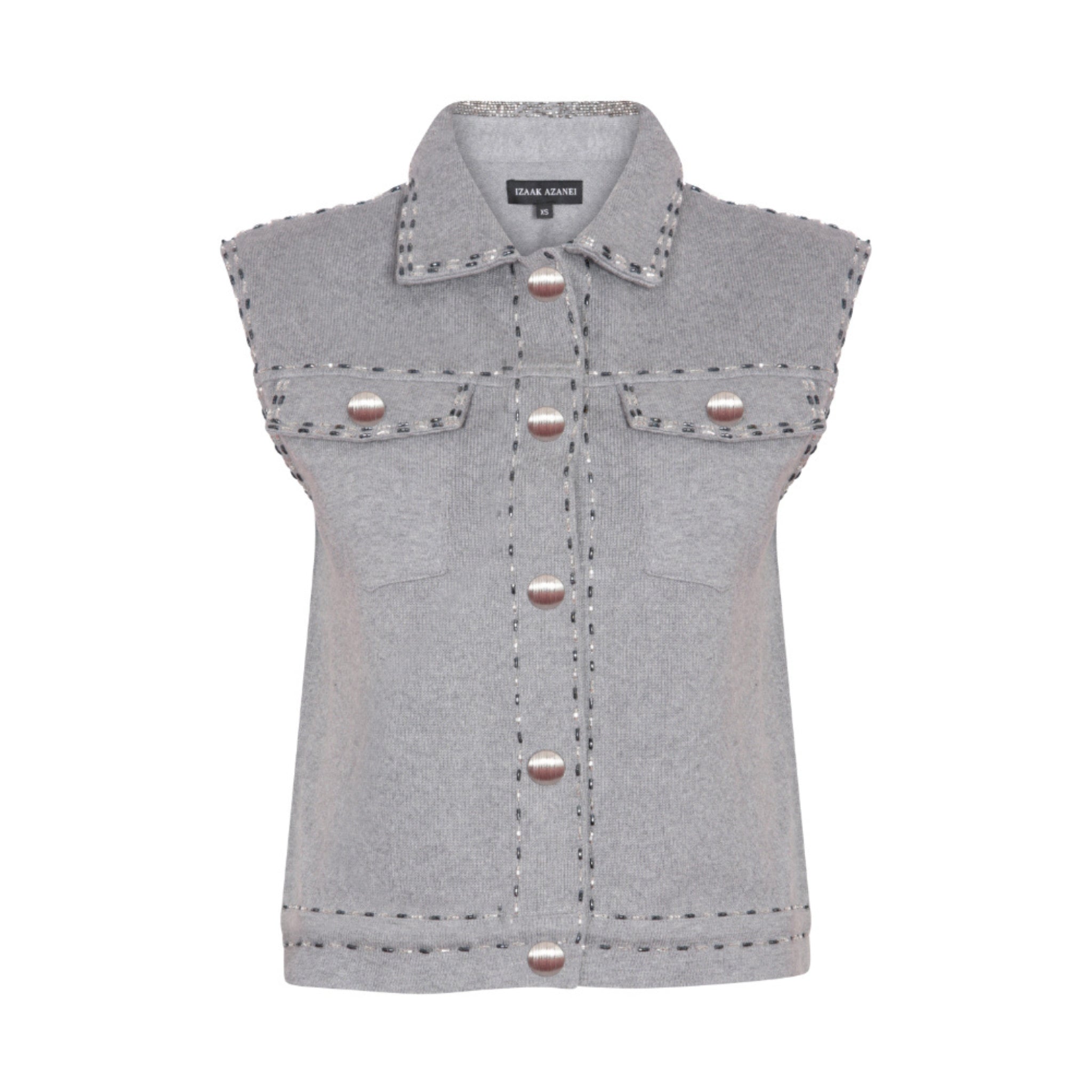 Embellished Waistcoat in Stone