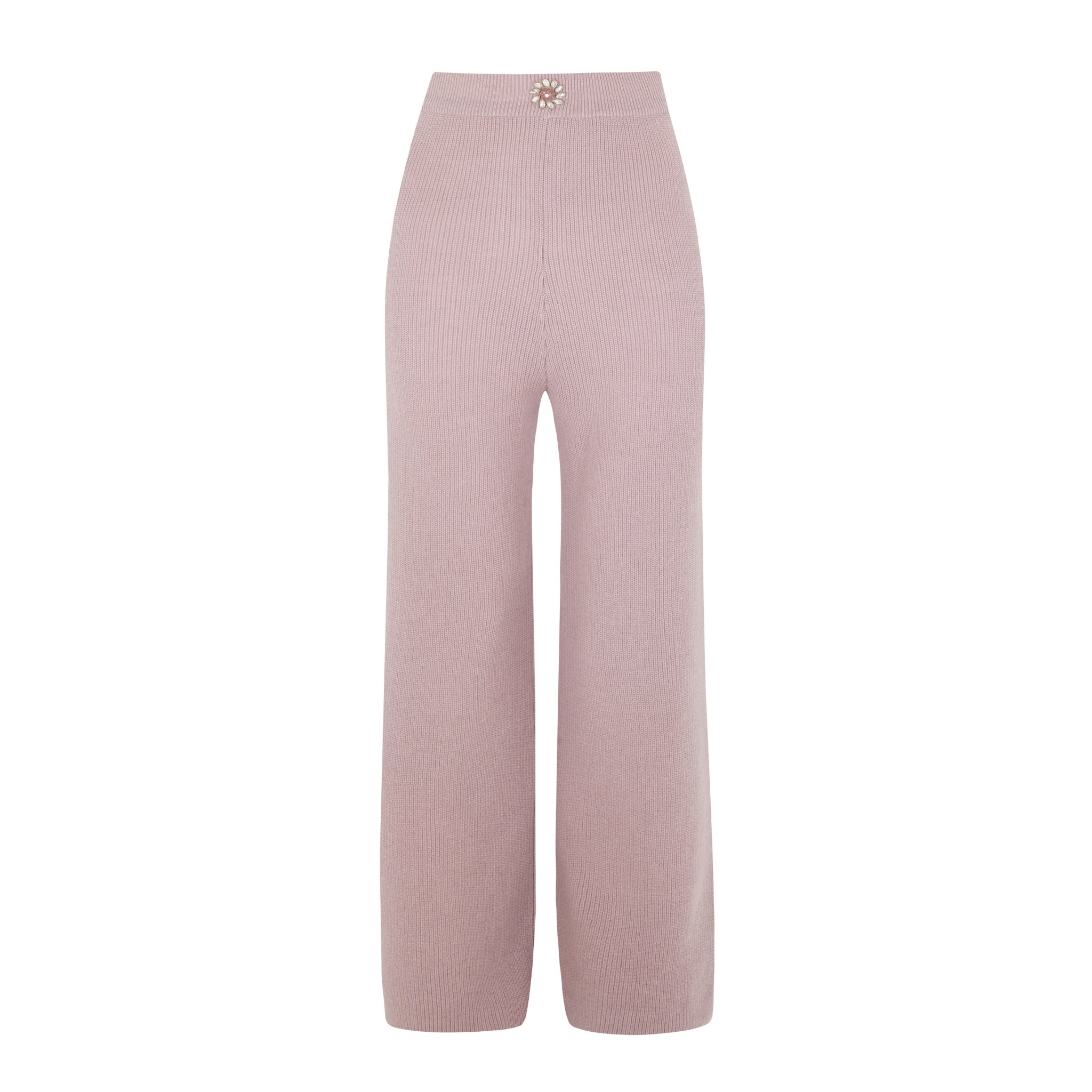 Rose Embellished Flared Pants