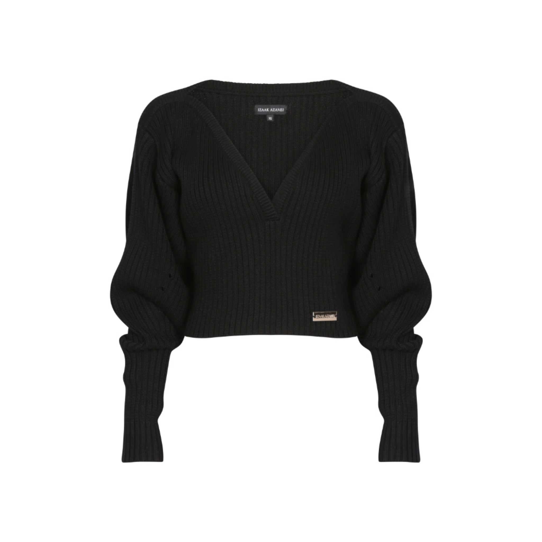 Ribbed Voluminous Sweater in Black