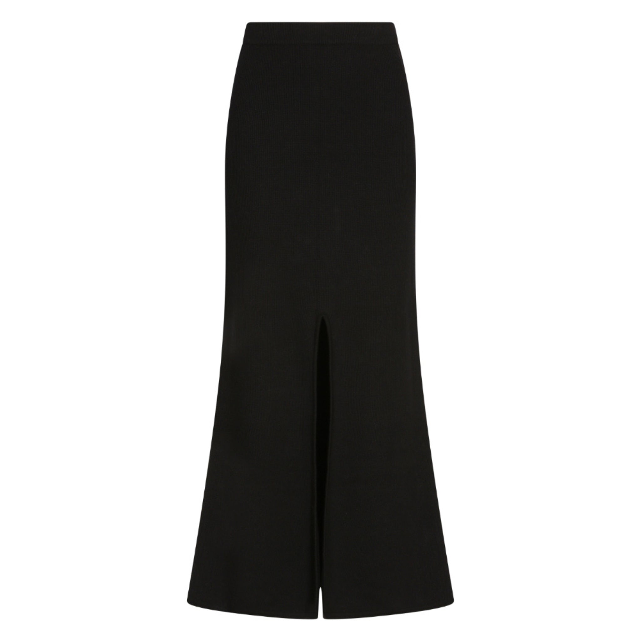 Ribbed Maxi Skirt in Black