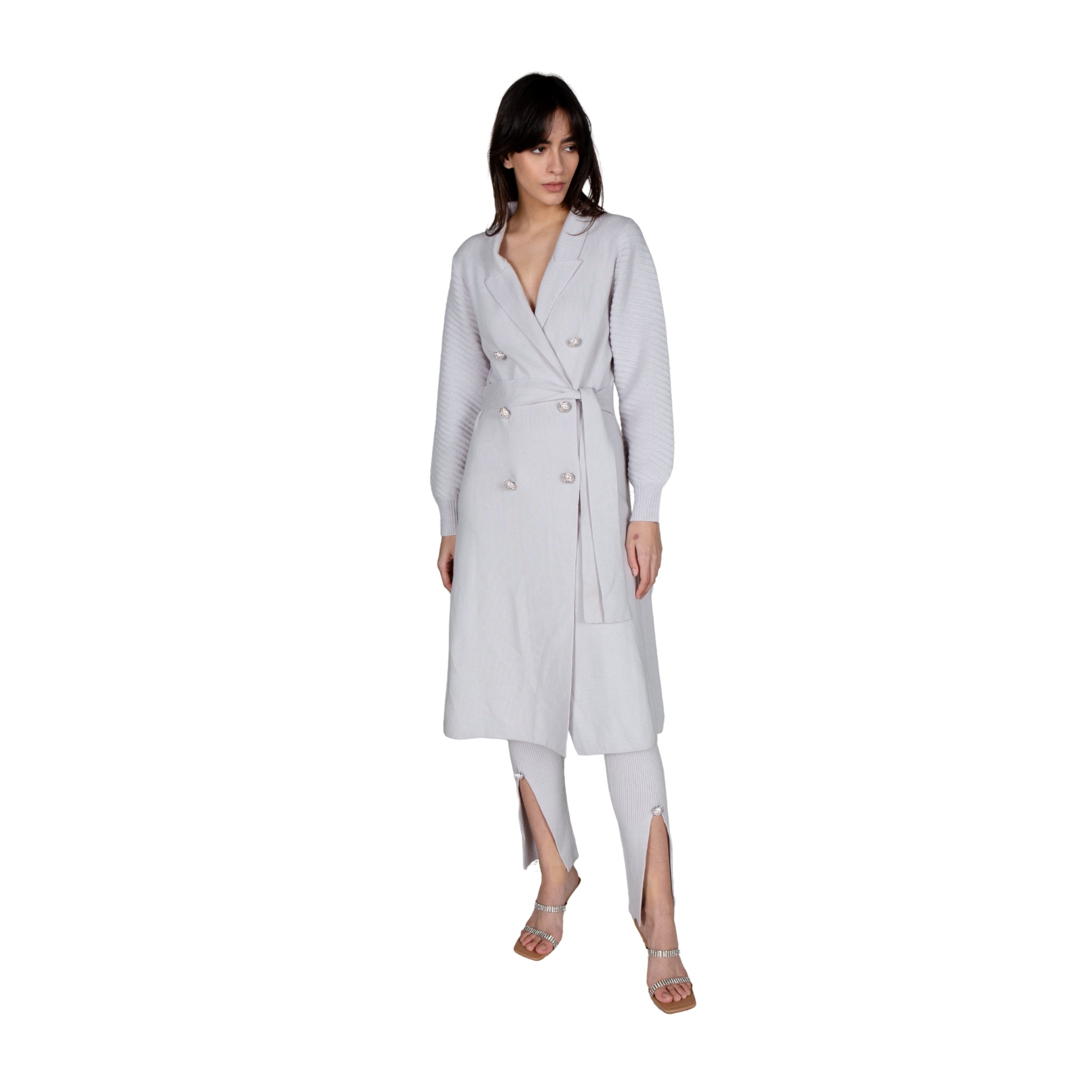 Grey Belted Coat