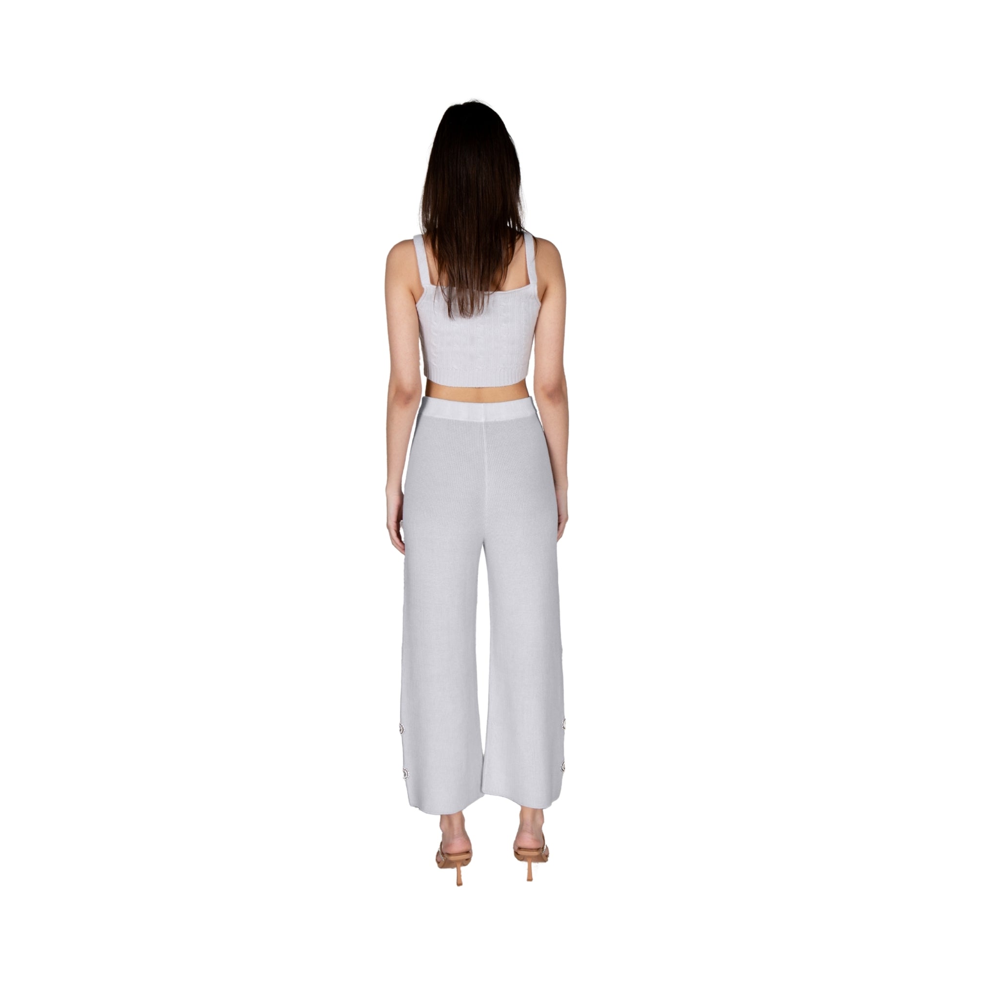 Grey Embellished Flared Pants