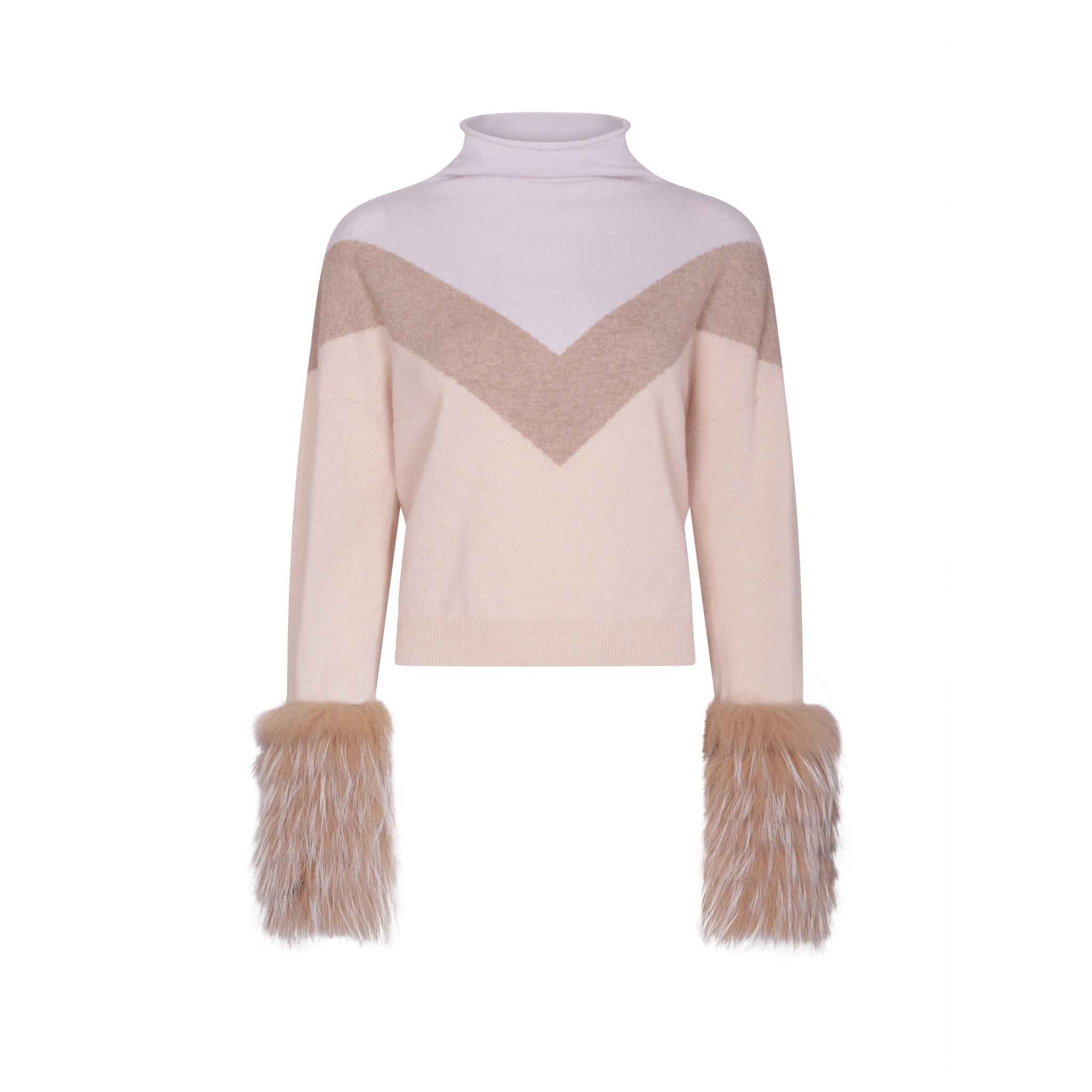 Colour Block High Neck Sweater