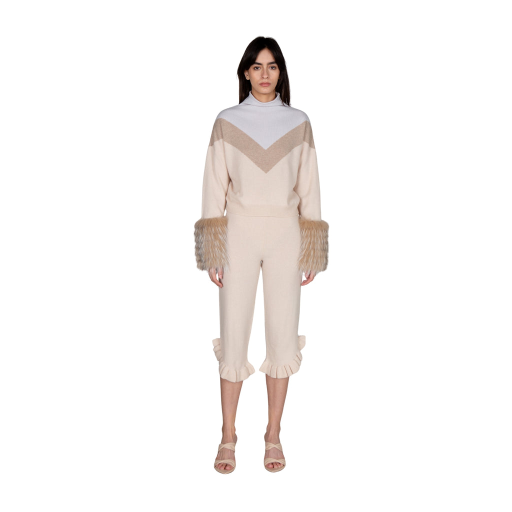 Colour Block High Neck Sweater