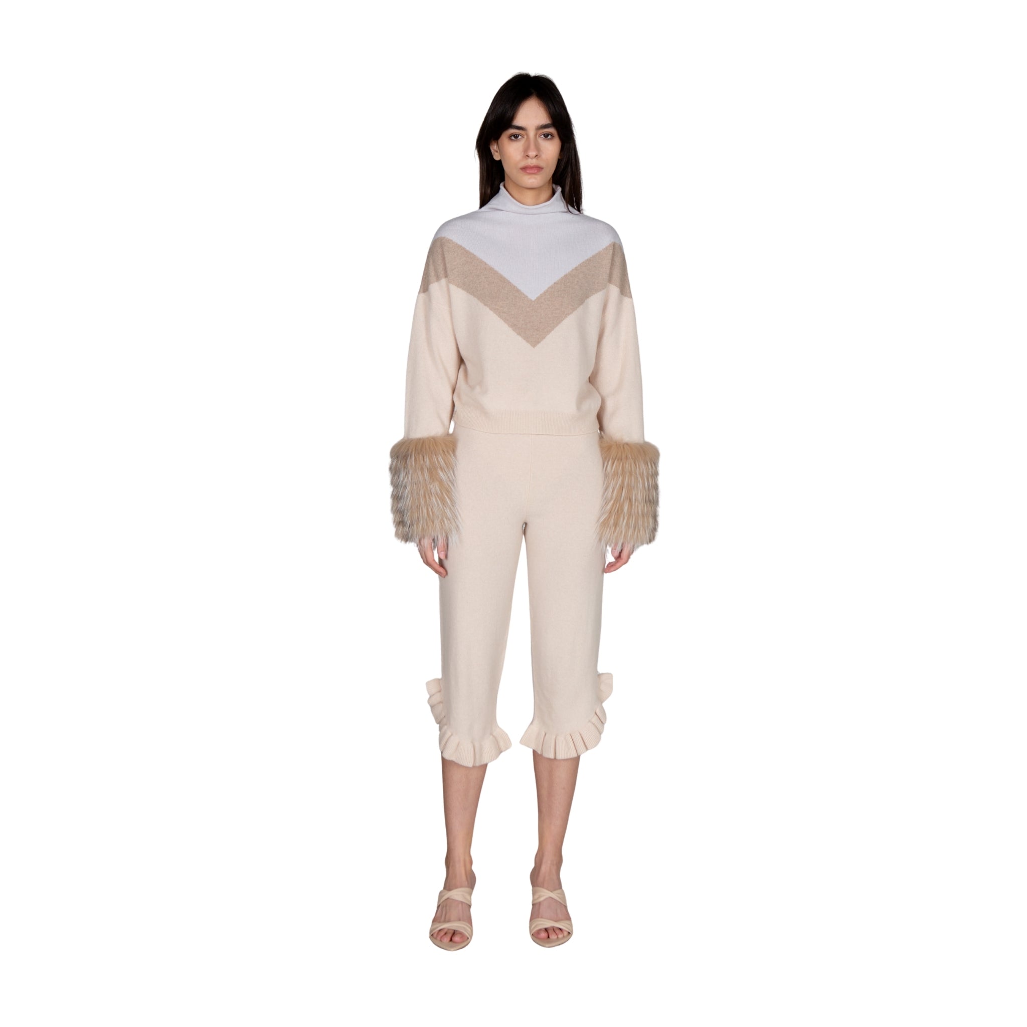 Colour Block High Neck Sweater