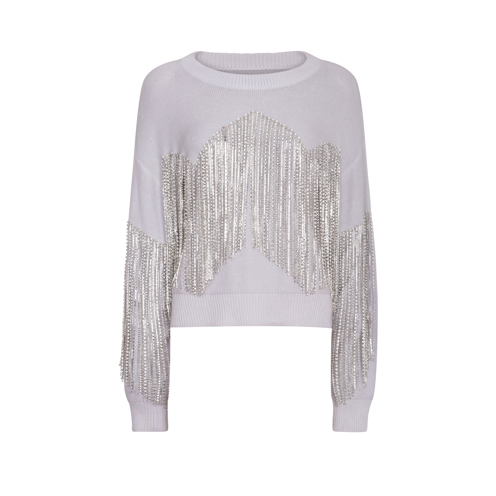 Grey Tassel Fringe Sweater