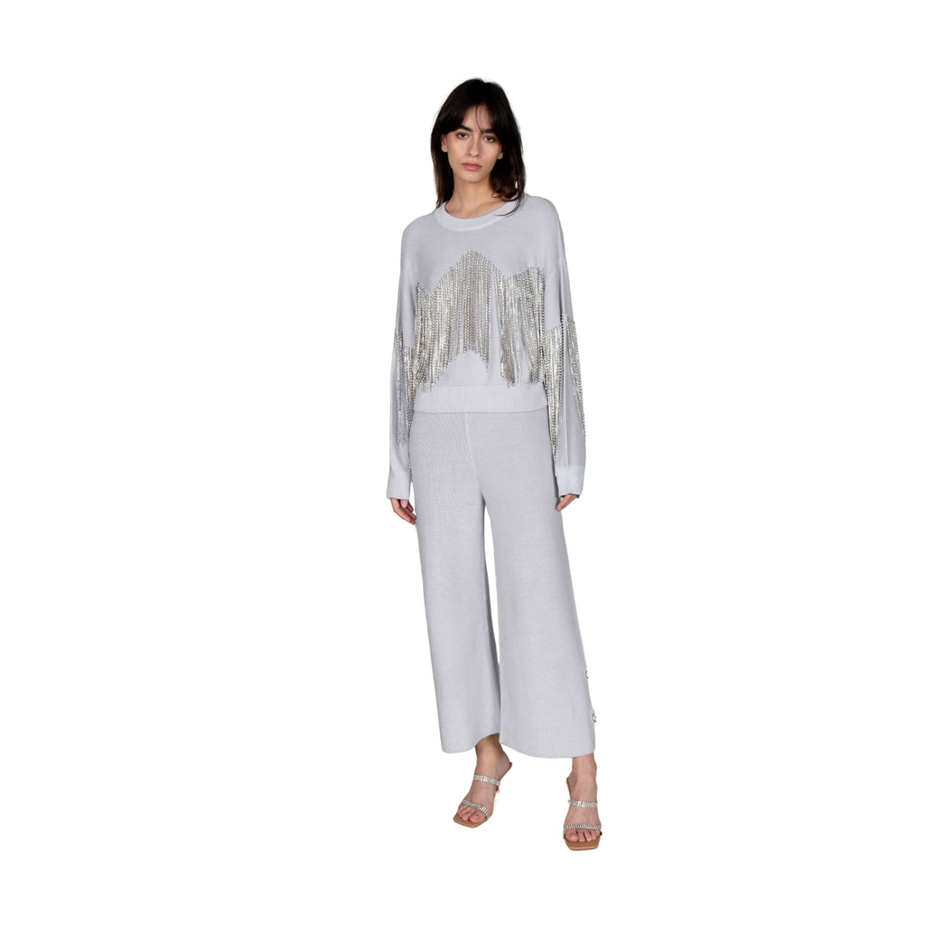 Grey Tassel Fringe Sweater