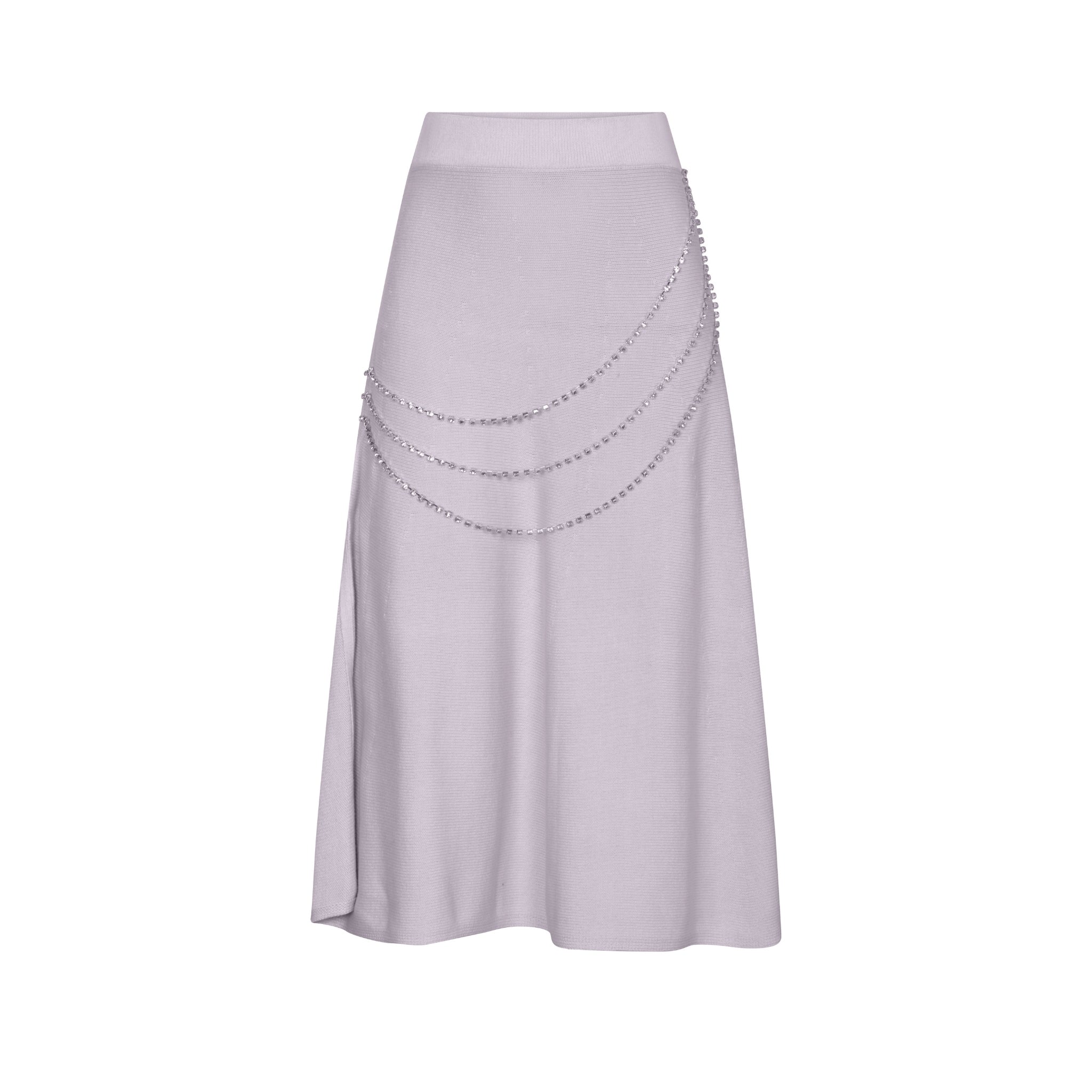 Grey Crystal Chain Embellished Skirt