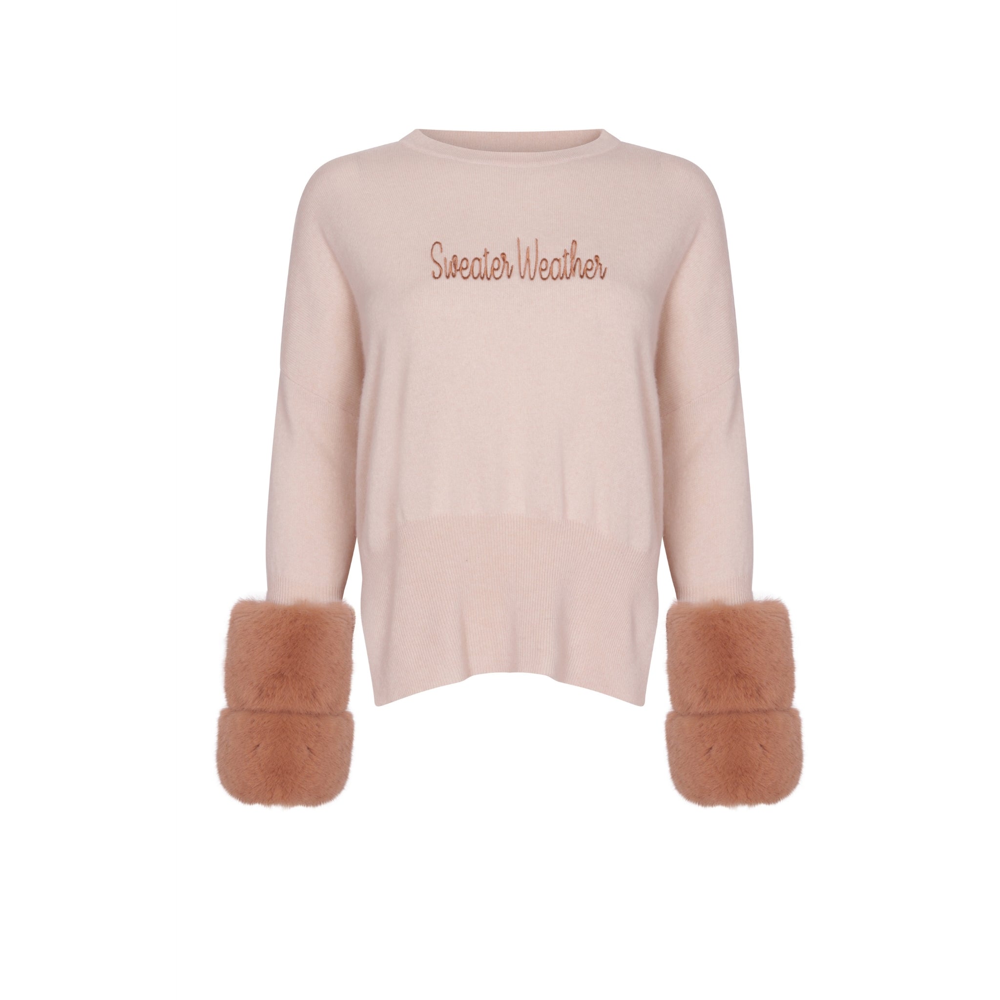 Embroidered Faux Cuff Sweater