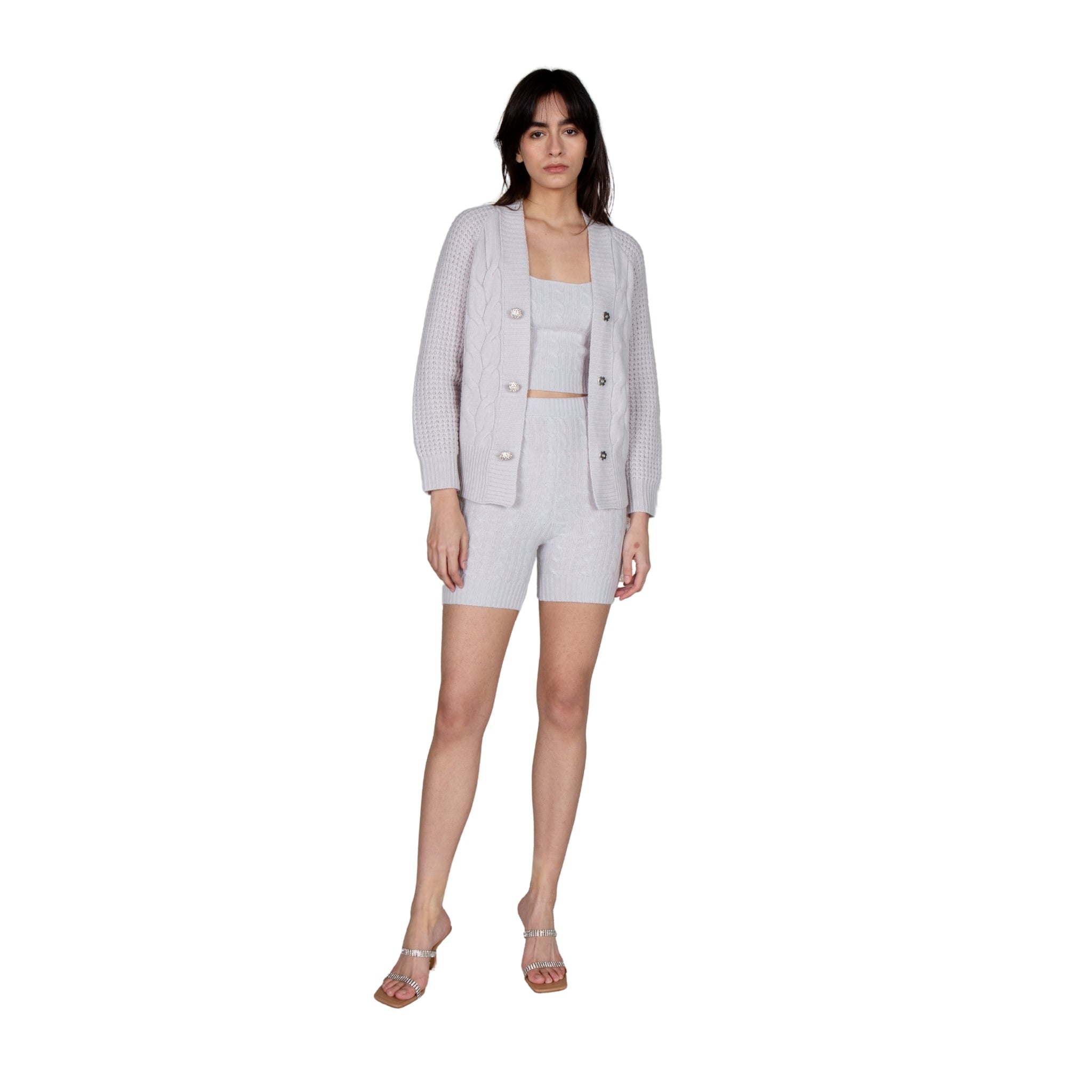 Grey Knit Biker Shorts
