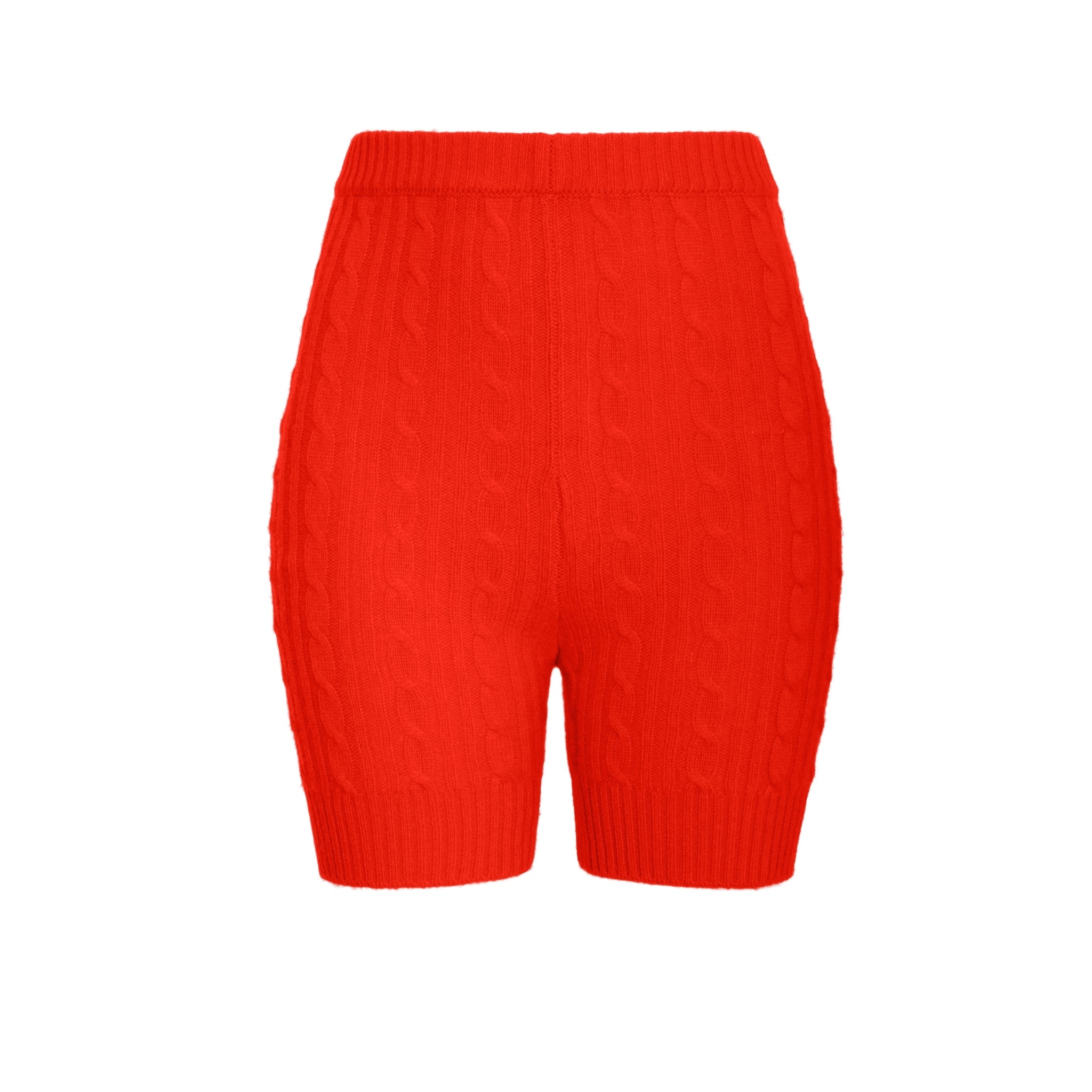 Orange Knit Biker Shorts