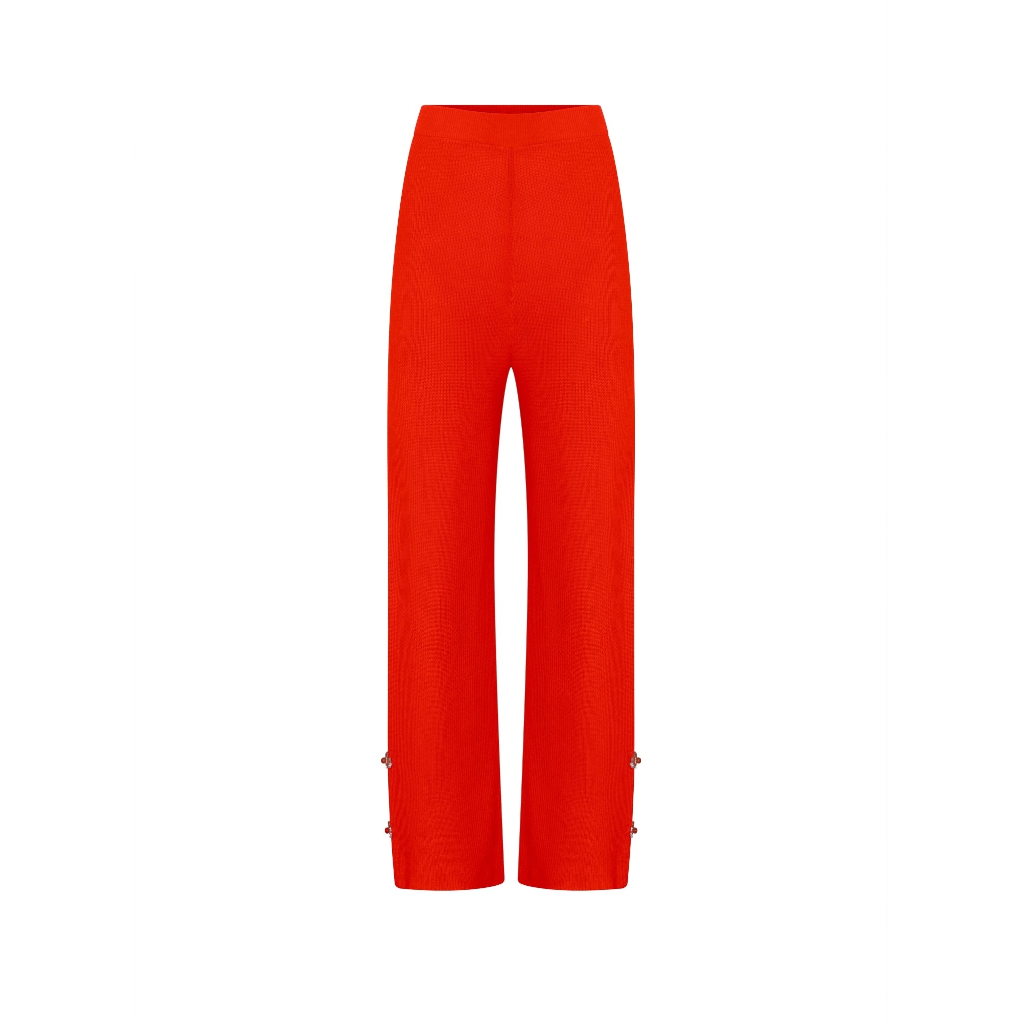Orange Embellished Wide Leg Pants
