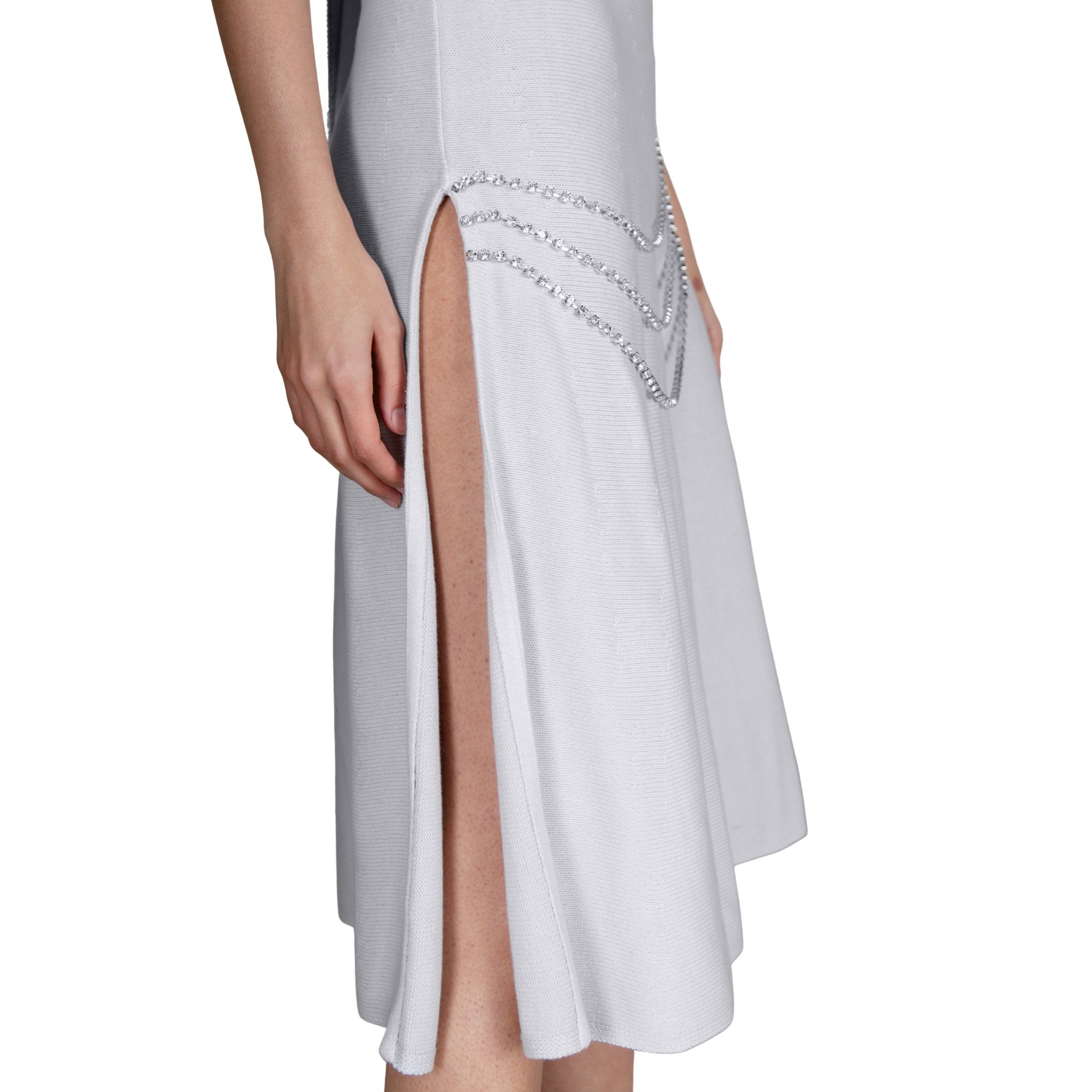 Grey Crystal Chain Embellished Skirt