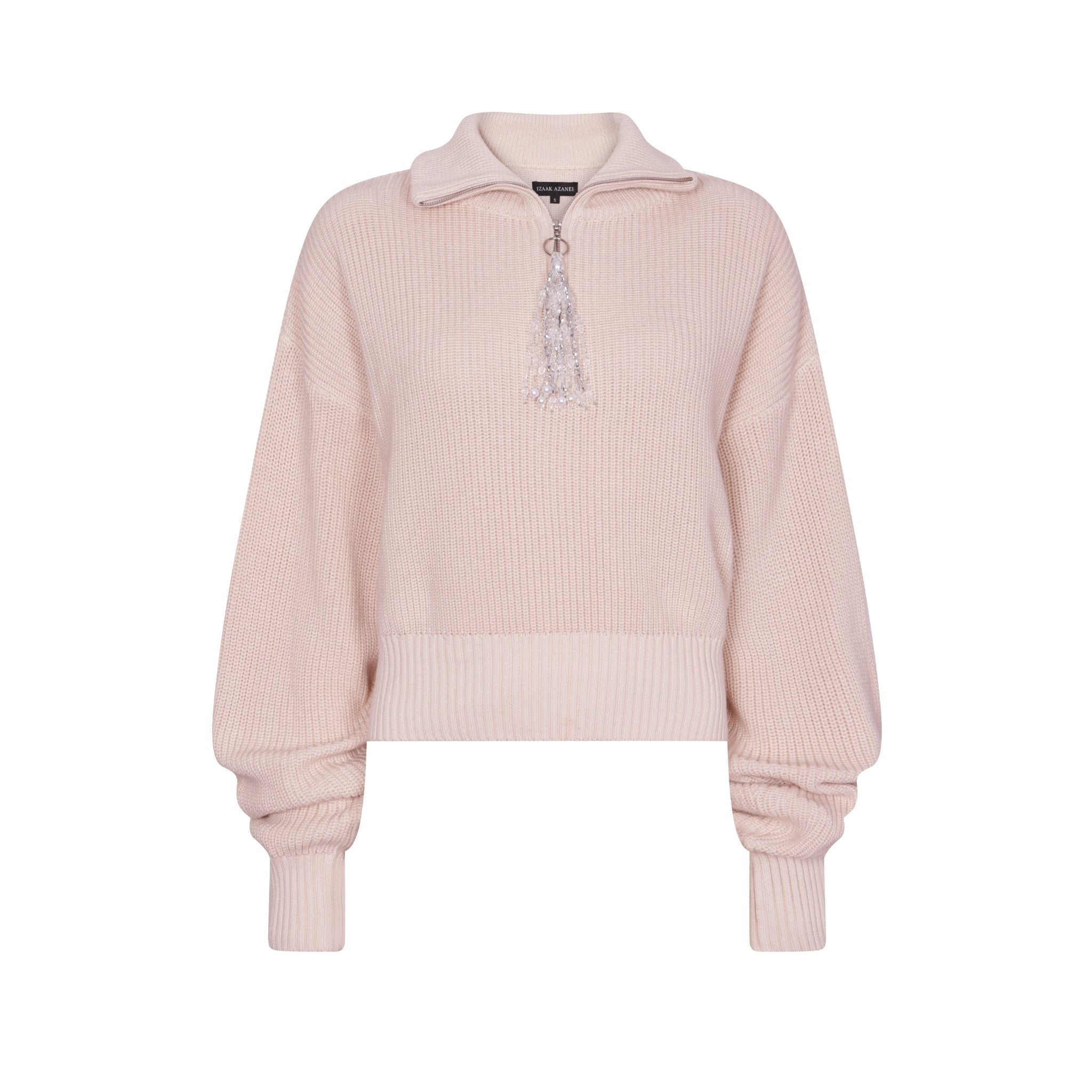 Embellished Zip Tassel Jumper