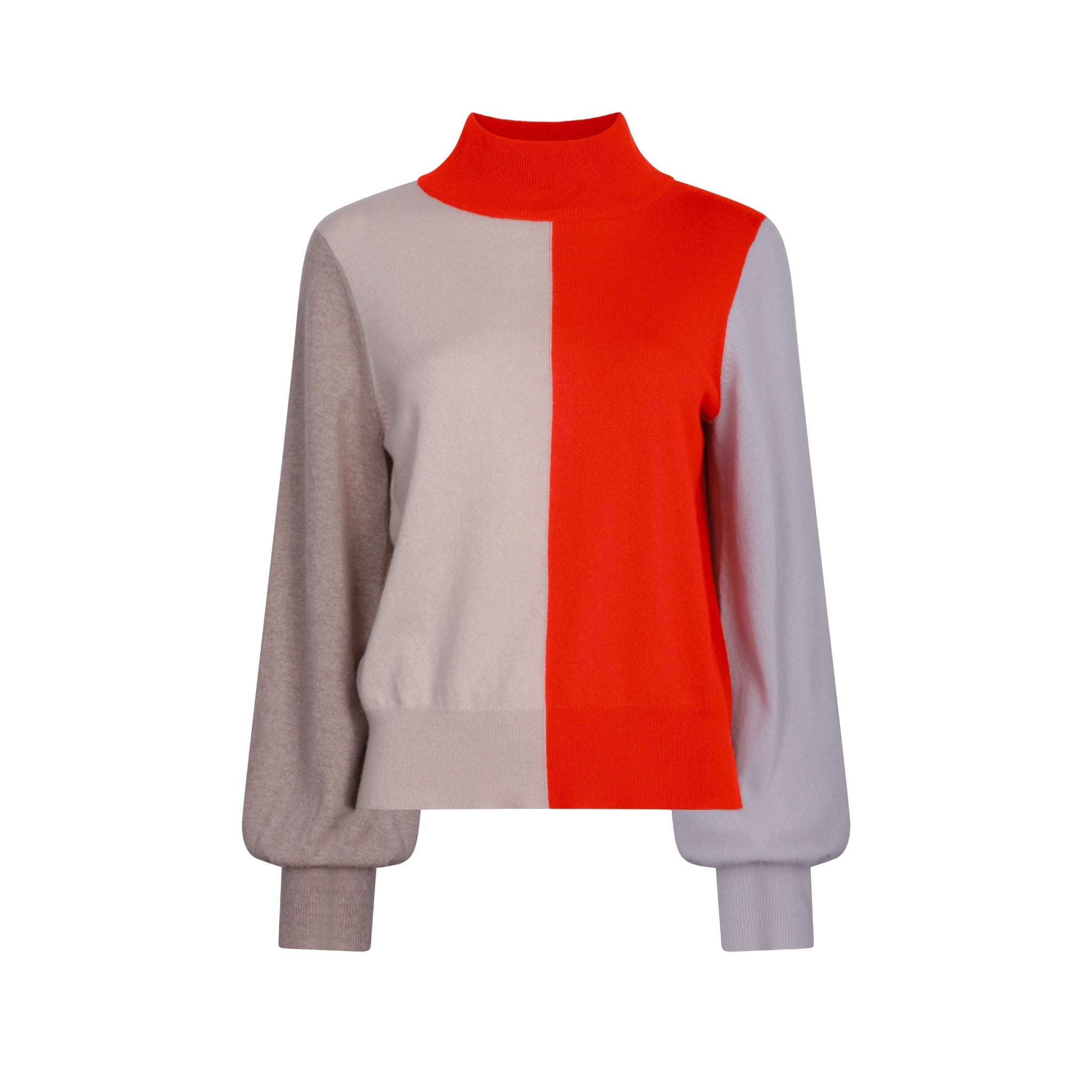Colour Block Polo Neck Sweater