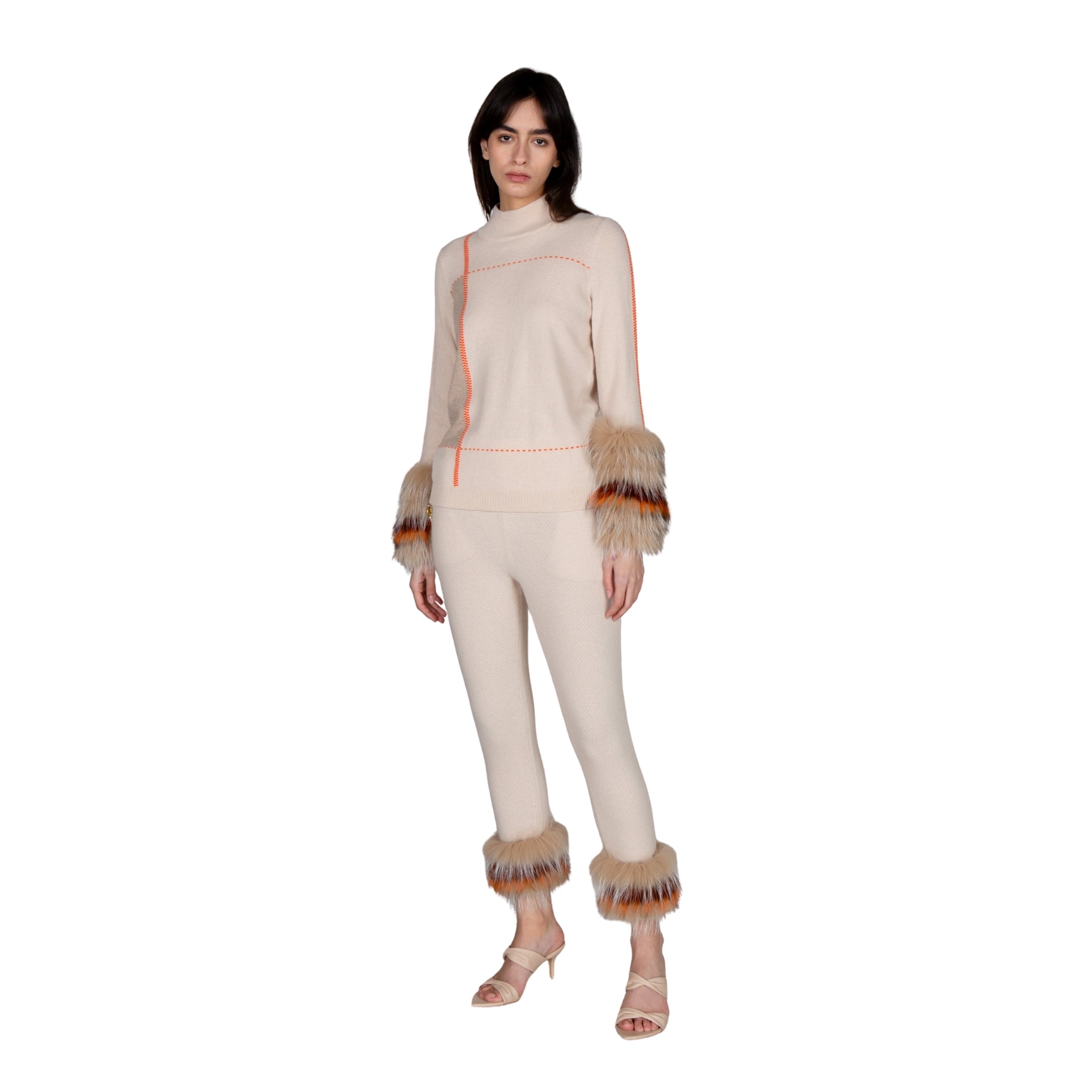 Embellished Jacquard Trim Pants