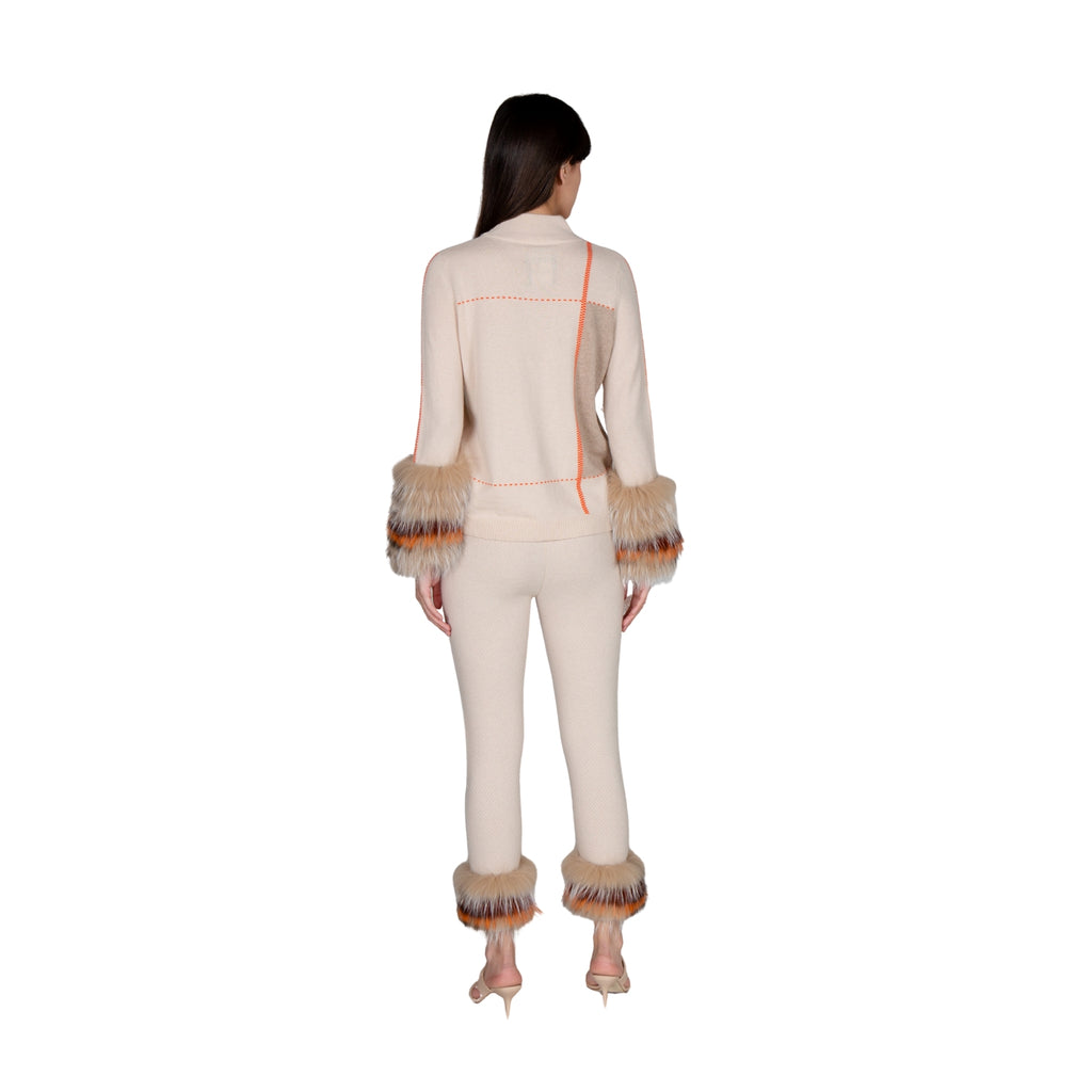 Embellished Jacquard Trim Pants
