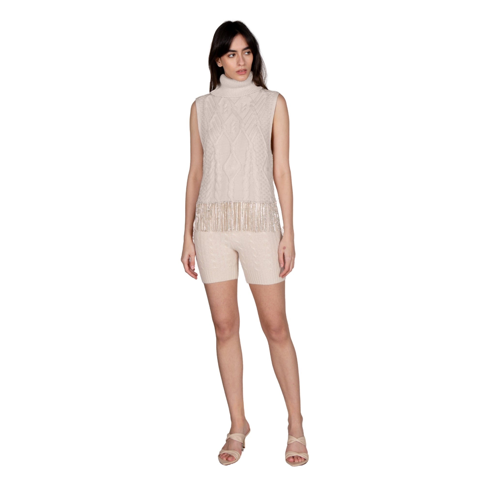 Crystal Embellished Sleeveless Top