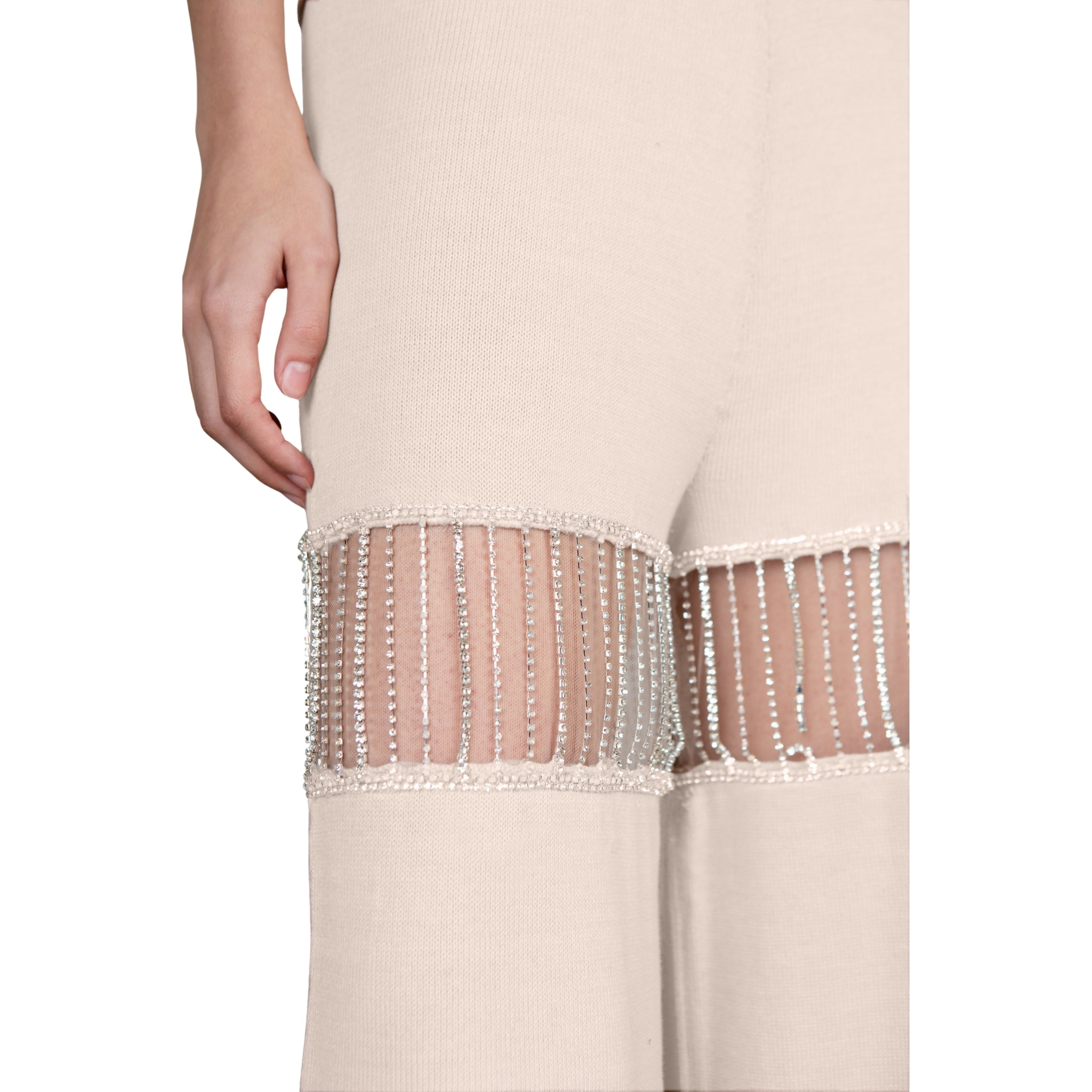 Crystal Chain Embellished Pants