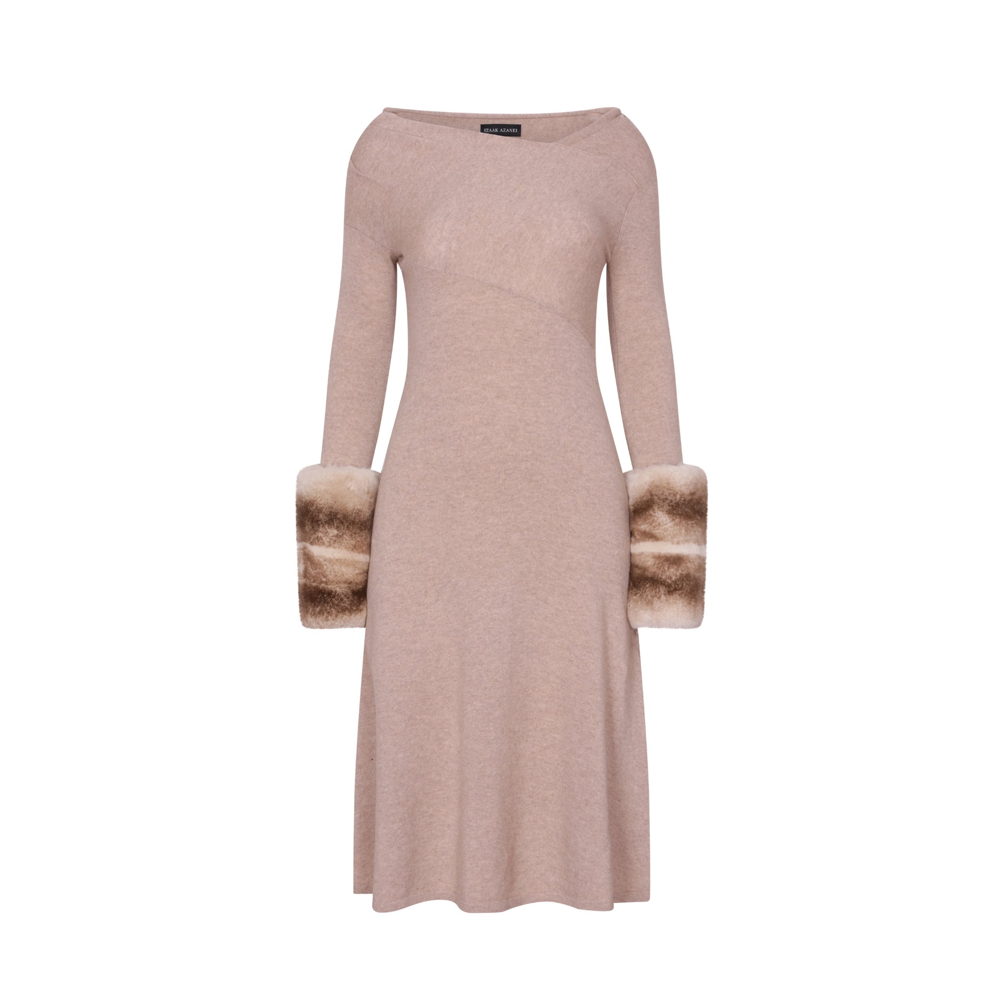 Knit Chinchilla Cuff Dress