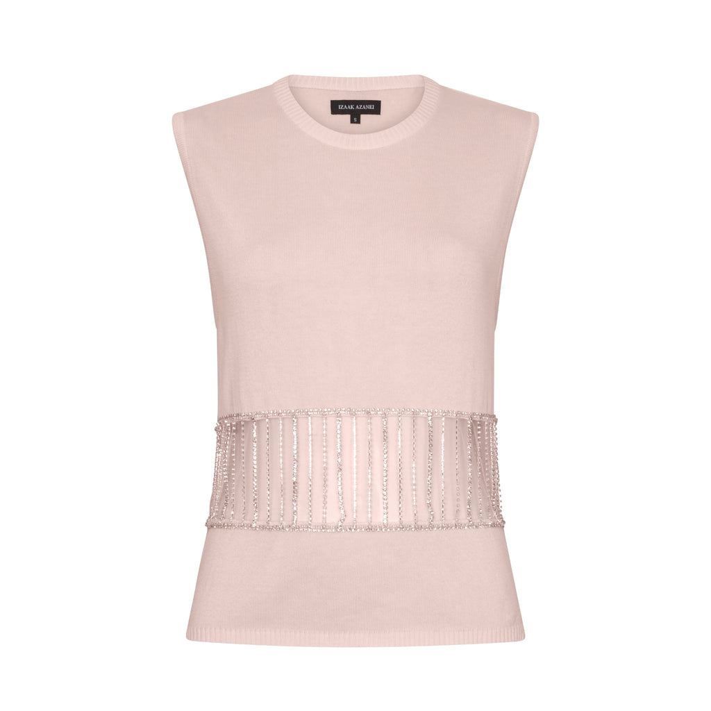 Crystal Chain Sleeveless Shirt