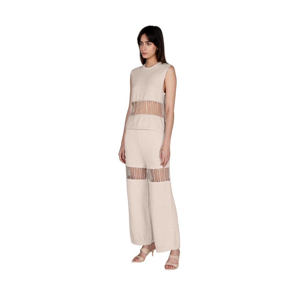 Crystal Chain Embellished Pants