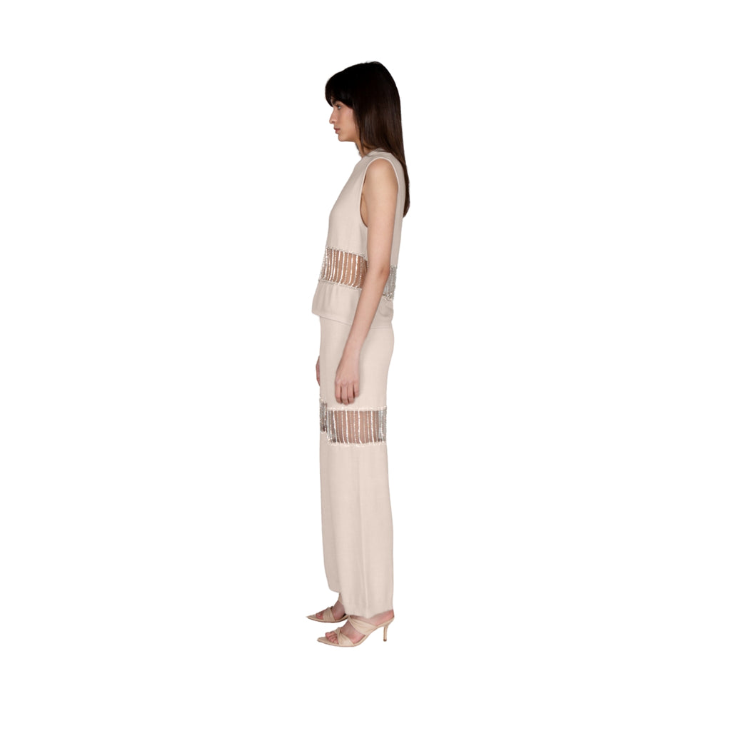 Crystal Chain Embellished Pants