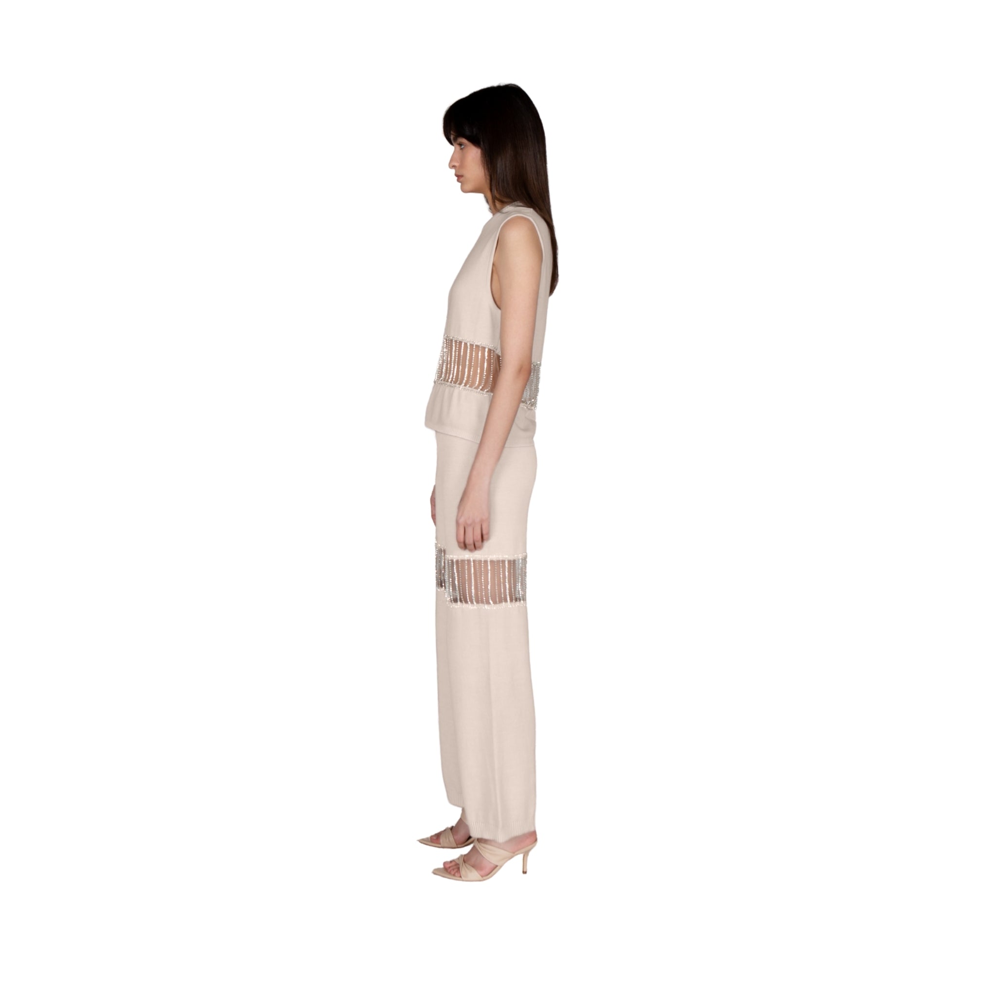 Crystal Chain Embellished Pants