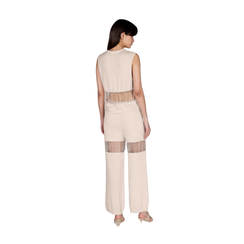 Crystal Chain Embellished Pants