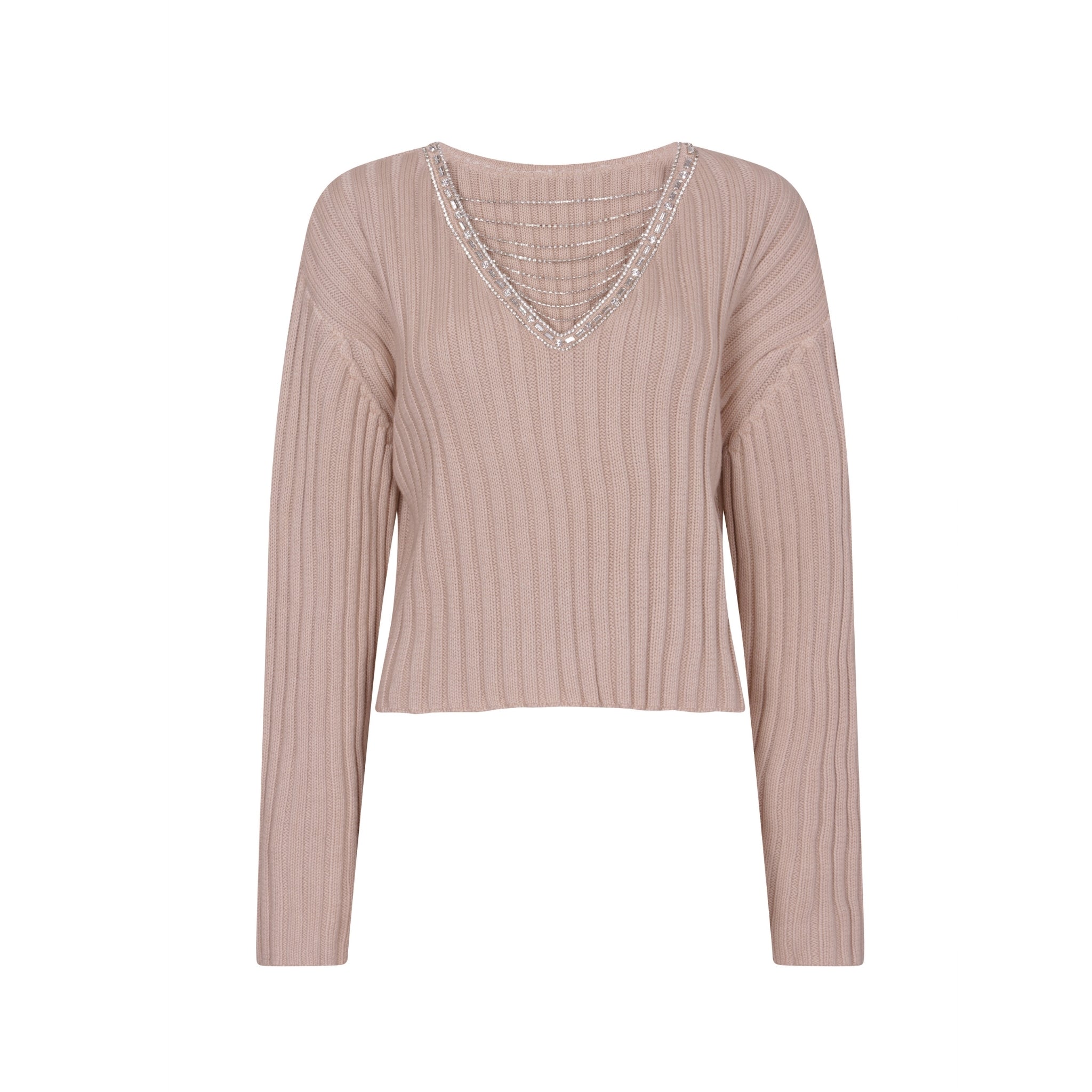 Embellished V Neck Sweater