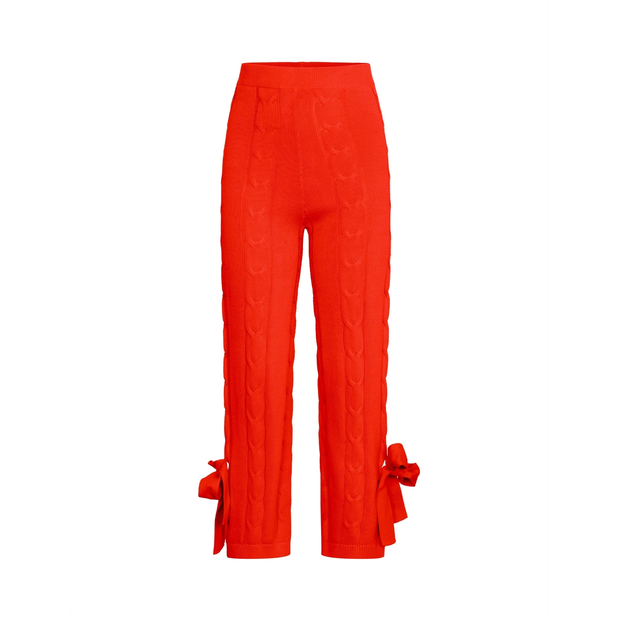 Orange Bow Detailed Pants