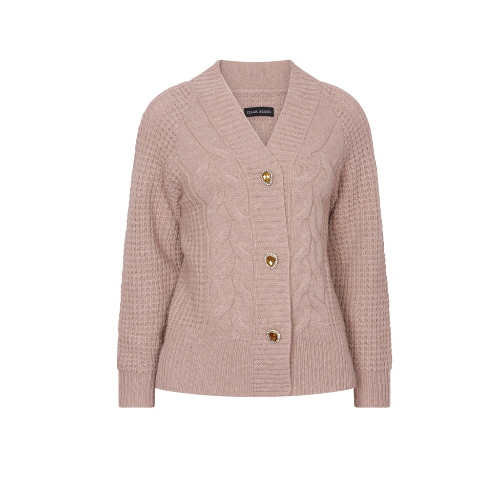 Embellished Cable Cardigan